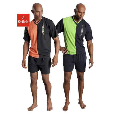 le jogger® Shorty (Packung, 4 tlg., 2 Stück) mit 2-farbigem T-Shirt
