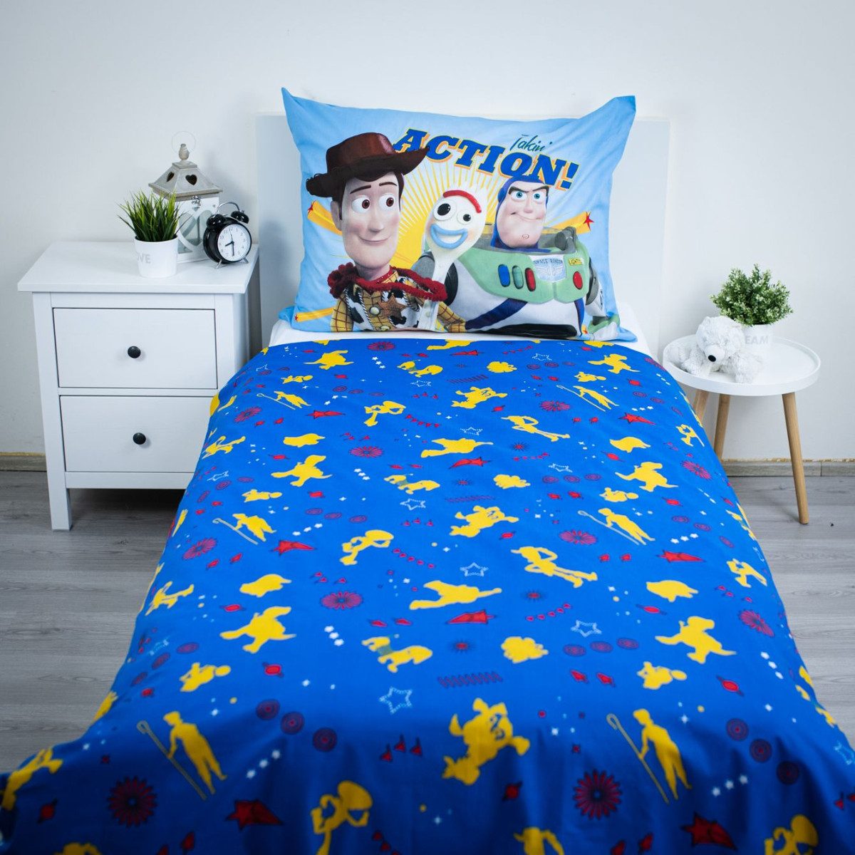 Disney Bettwäsche Pixar Toy Story Kinder Bettwäsche Set 140 x 200 cm Baumwolle, Baumwolle