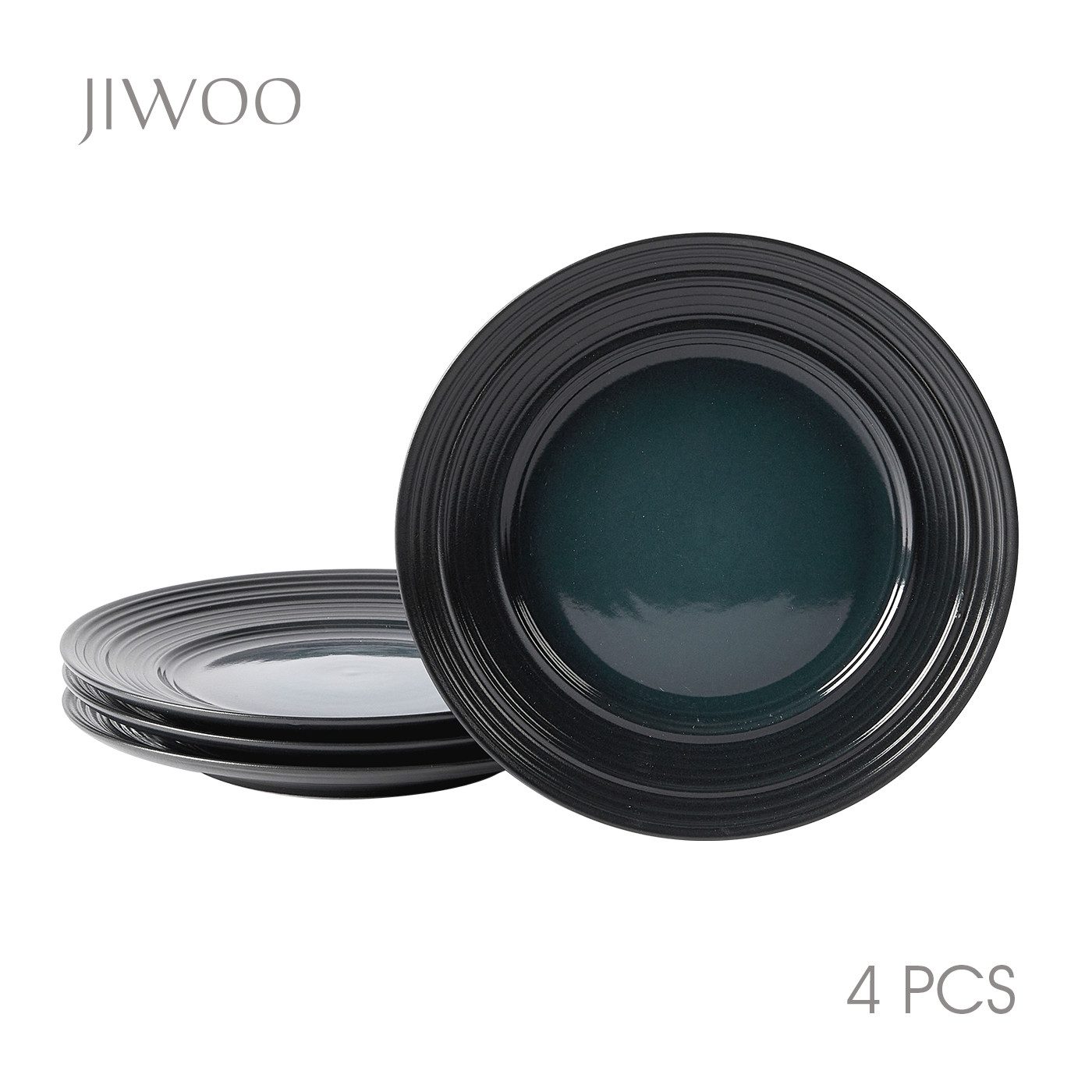 JIWOO Тарелки 4er,Ø21,5cm,Frühstücksteller,Salatteller,Pastateller,Vorspeisenteller, (4 St), Keramik,Mikrowellen-und spülmaschinenfest,Stapelbares,Ø21,5cm