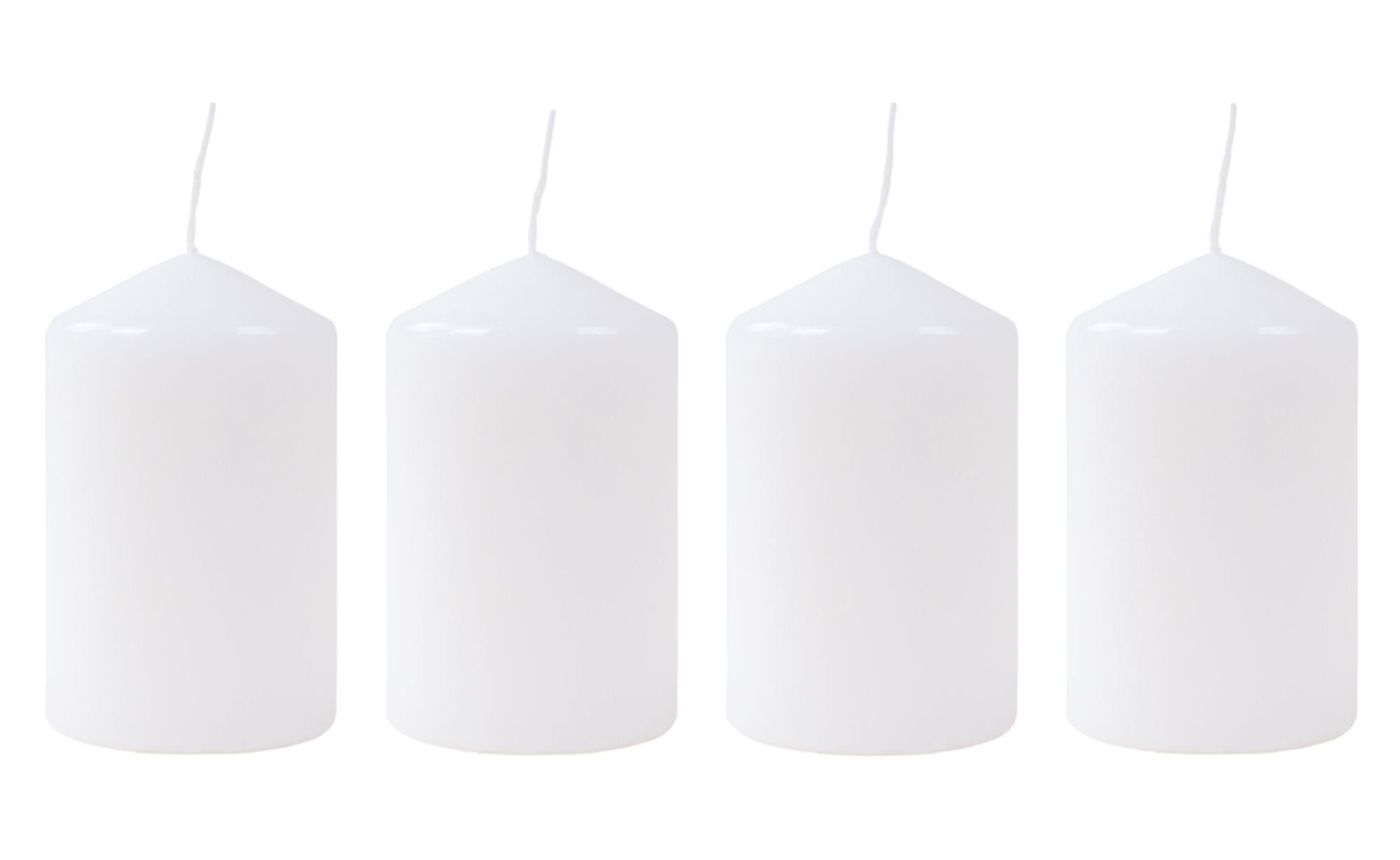 BURI Adventskerze 4er-Set Adventskranzkerzen 50x80mm weiß Weihnachtskerze Stumpenkerze (4-tlg)