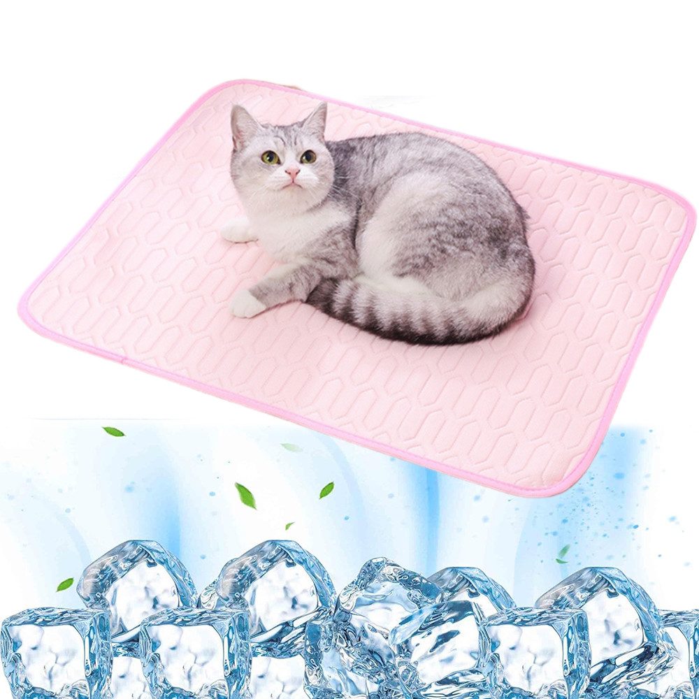 Srvillg Hundematte Selbstkühlende Hundematte, Kühldecke Katzen,Waschbar Kältematte, für Drinnen, Draußen und im Auto ideal für kleine Katzen und Hunde