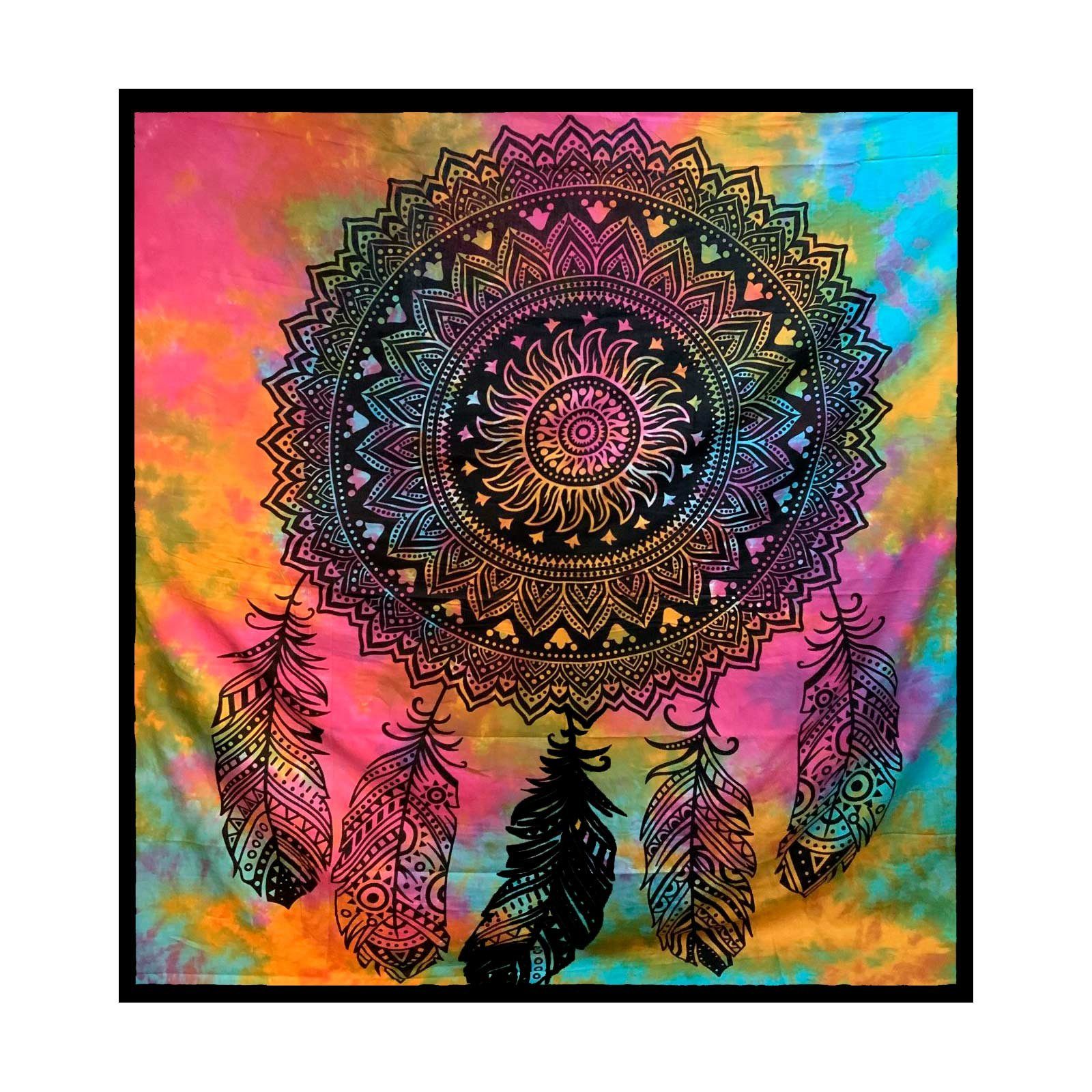 KUNST UND MAGIE Wandteppich Tagesdecke Wandbehang Traumcatcher Dreamcatcher XL ca. 200 x 230cm