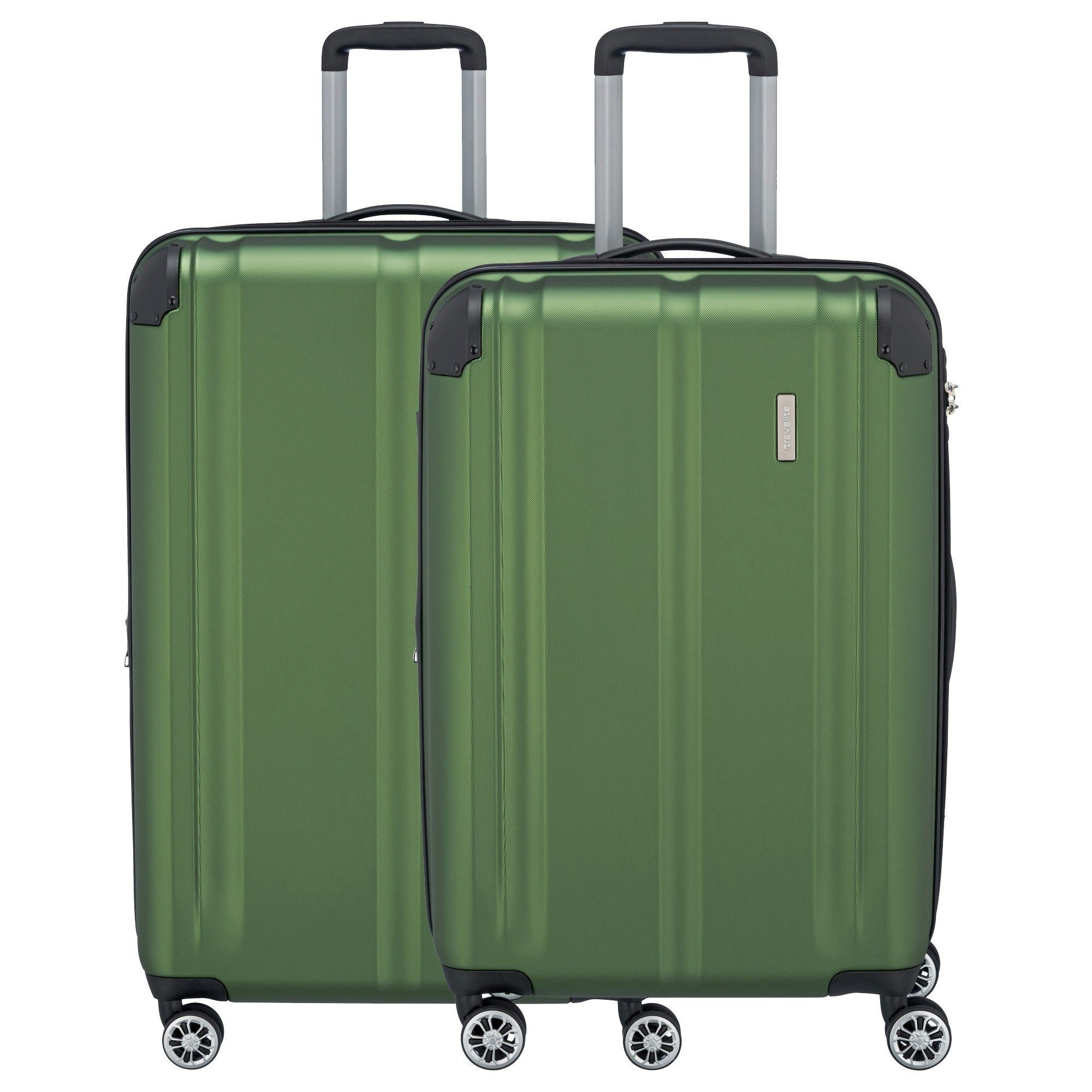 travelite Kofferset City - 4-Rollen Trolley Set 2tlg. (grün), 4 Rollen Rollen