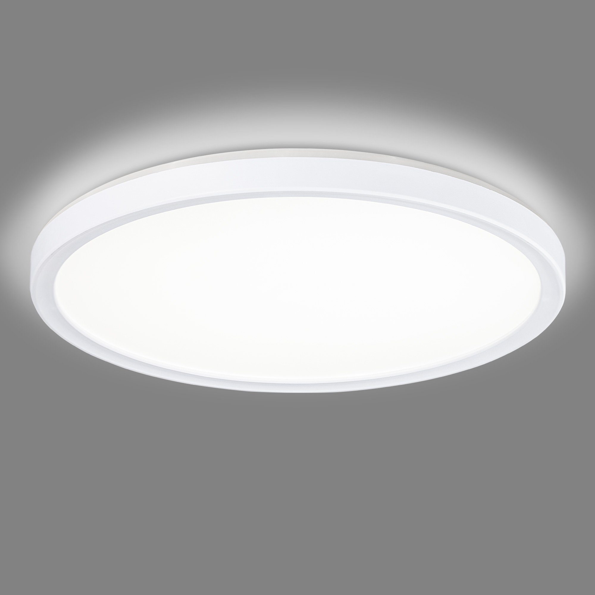 Navaris LED Deckenleuchte, LED fest integriert, LED Deckenlampe mit Hintergrundbeleuchtung - 12 Watt - ultra flach