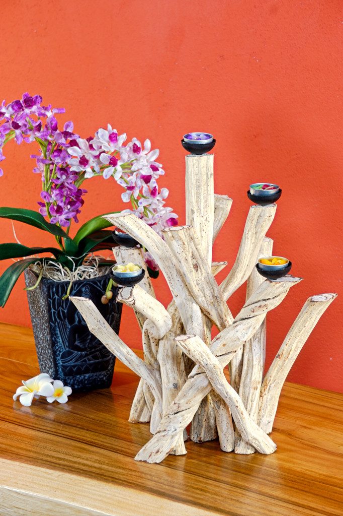 Teelichthalter Lianen Holz Kerzenhalter