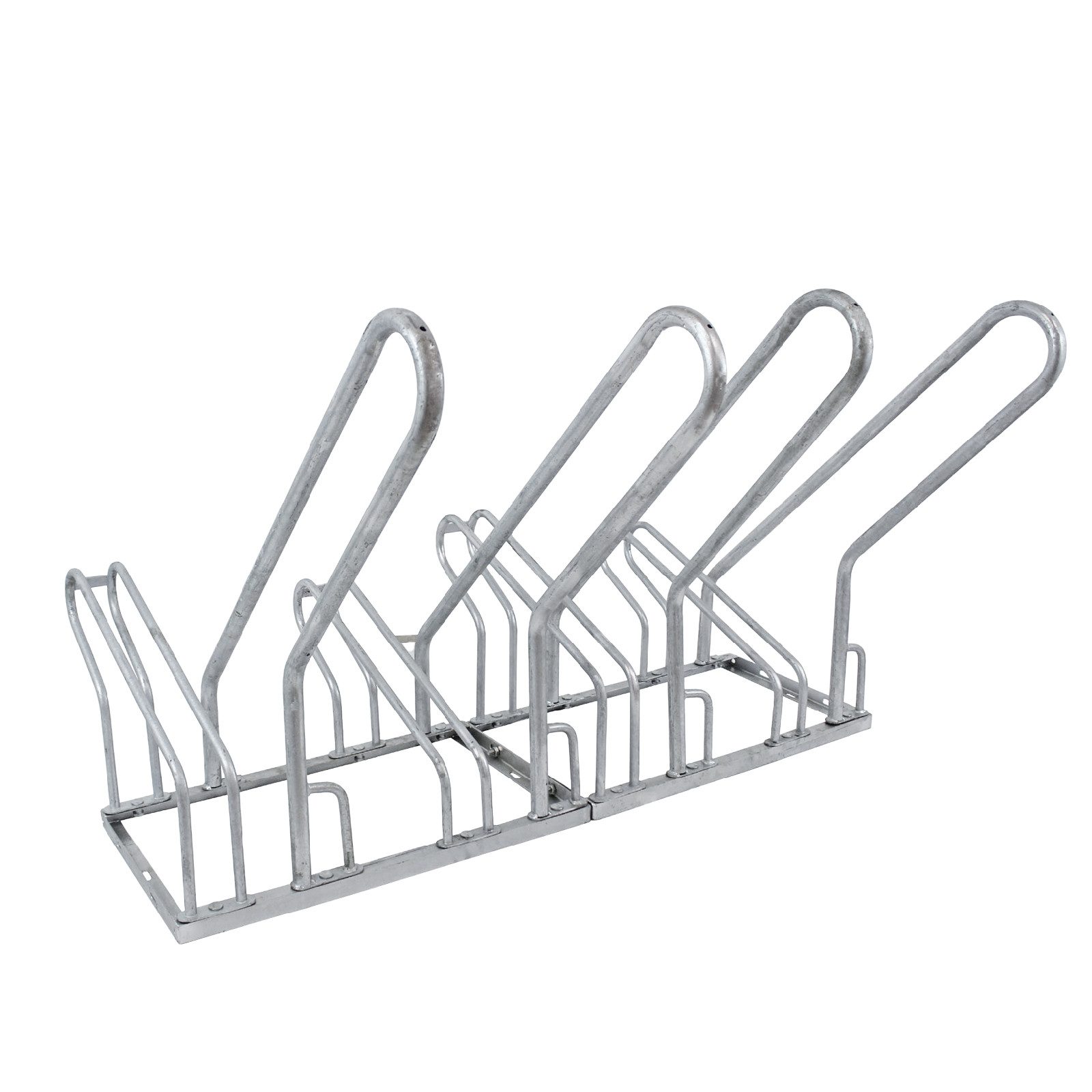 Fahrradständer Fahrradständer für 4 Fahrräder 140x40x83 cm Stahl 2x2 mit Anlehnbügel