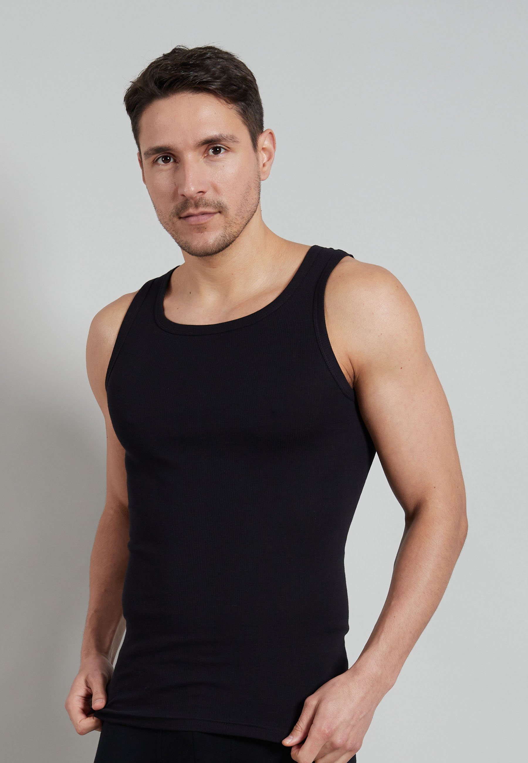 TOM TAILOR Unterhemd TOM TAILOR Herren Tank-Top schwarz uni 4er Pack (4-St) günstig online kaufen