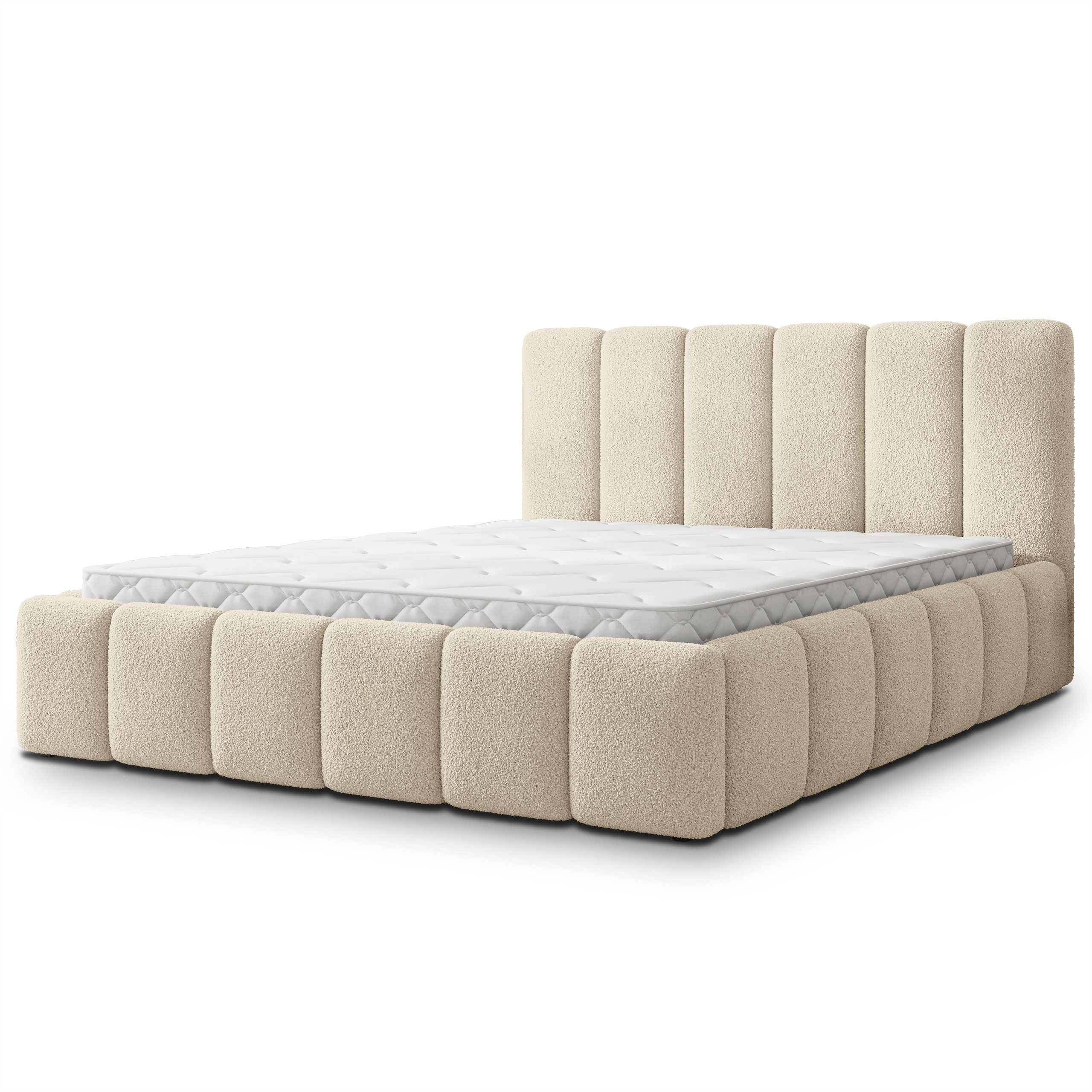 Masseno Polsterbett RANIS 200x200 cm beige (mit Bettkasten und Lattenrost) – Bild 2 von 5