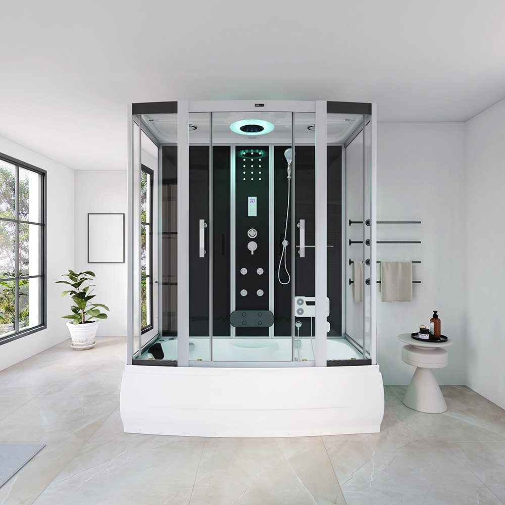 HOME DELUXE Dampfdusche DIAMOND - Schwarz, BxT: 170x90 cm, Dampfsauna, Bade günstig online kaufen