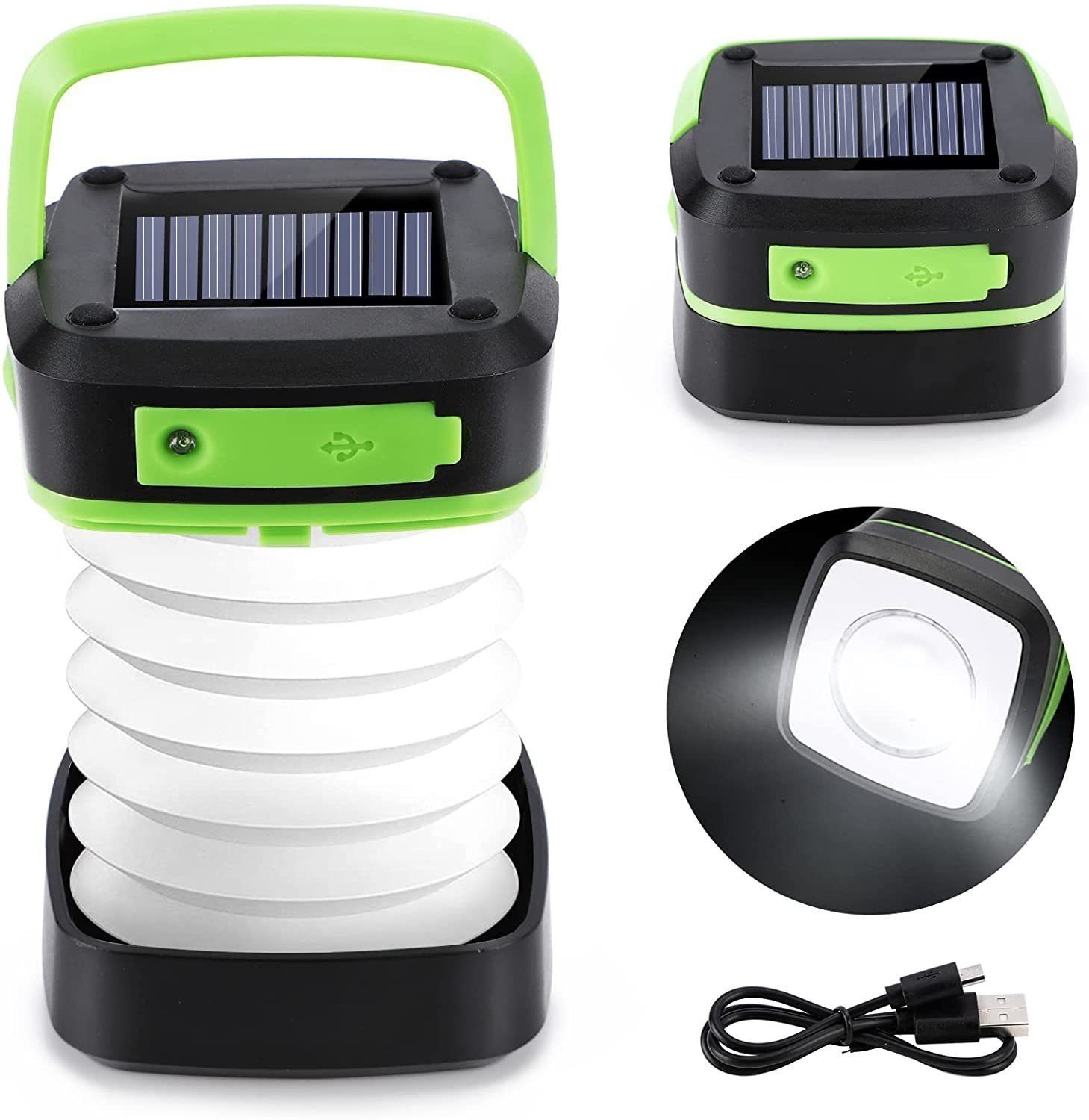 Dsen LED Taschenlampe Campinglicht, Solar- und USB-aufladbares LED-Campinglicht