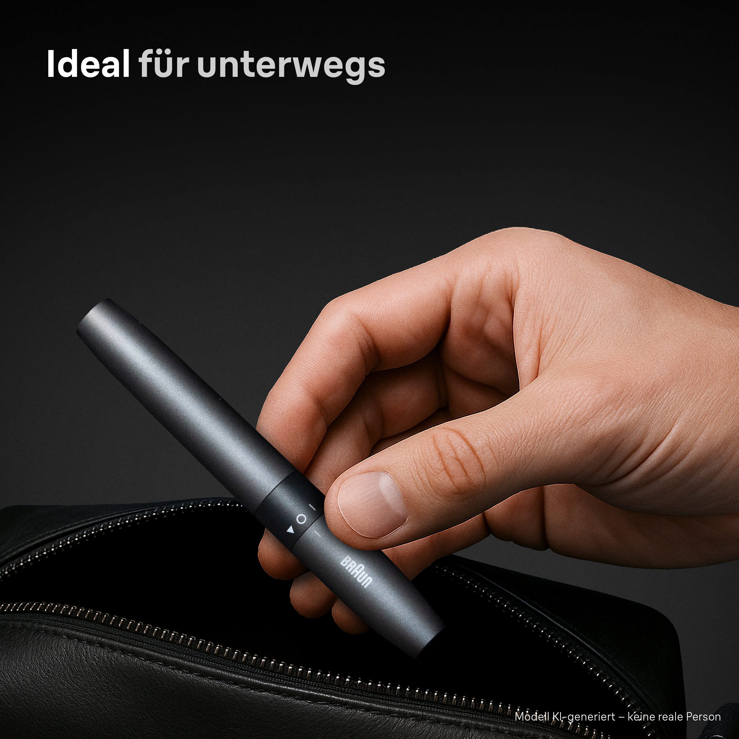 Braun Nasen- und Ohrhaartrimmer EN10, Doppelklingen, SkinGentle Technologie, AAA Batterie Enthalten, Grau – Bild 5 von 5