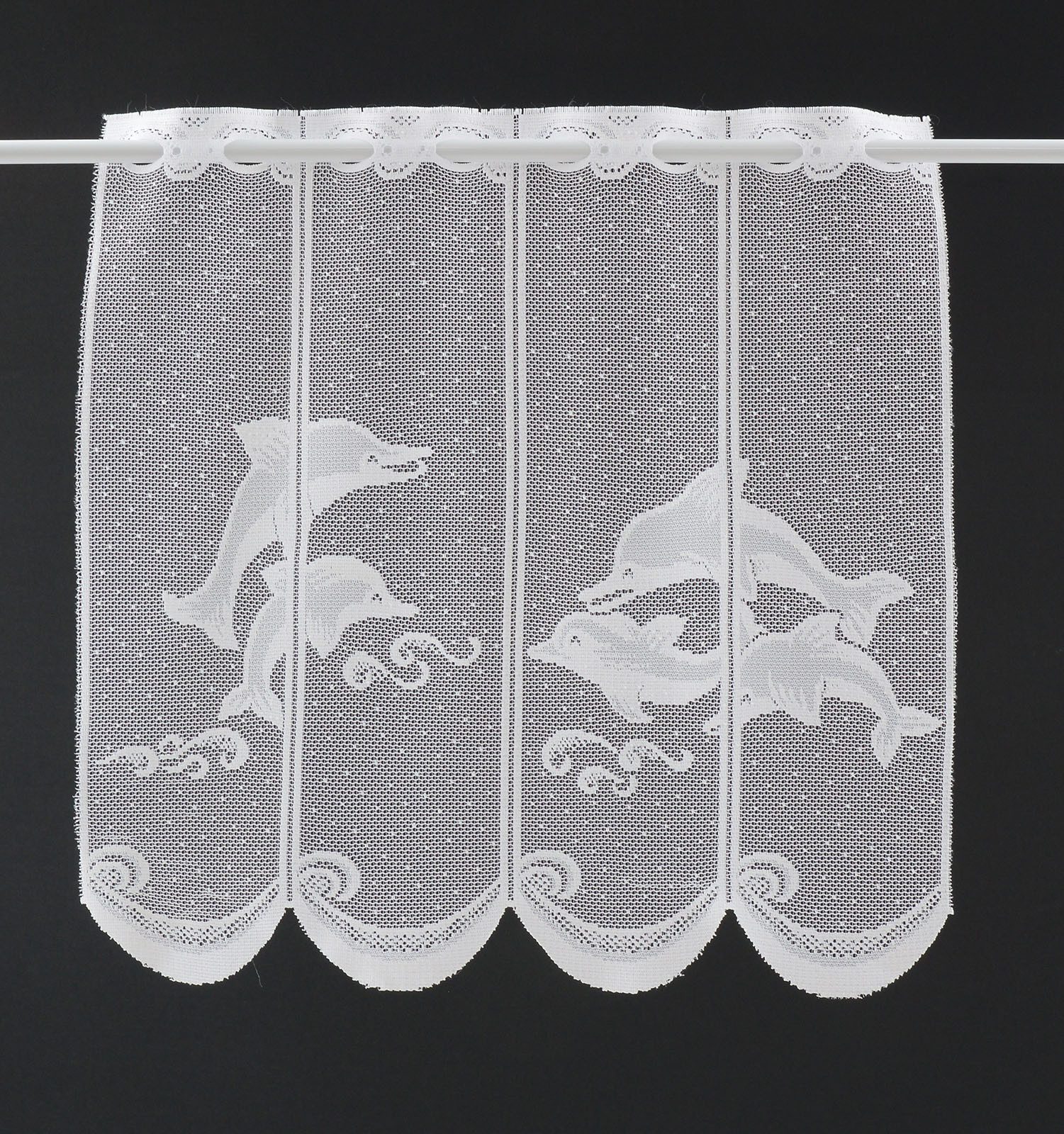 Gardinen Kranzusch Scheibengardine Delfin (1 St), Stangendurchzug, transpar günstig online kaufen