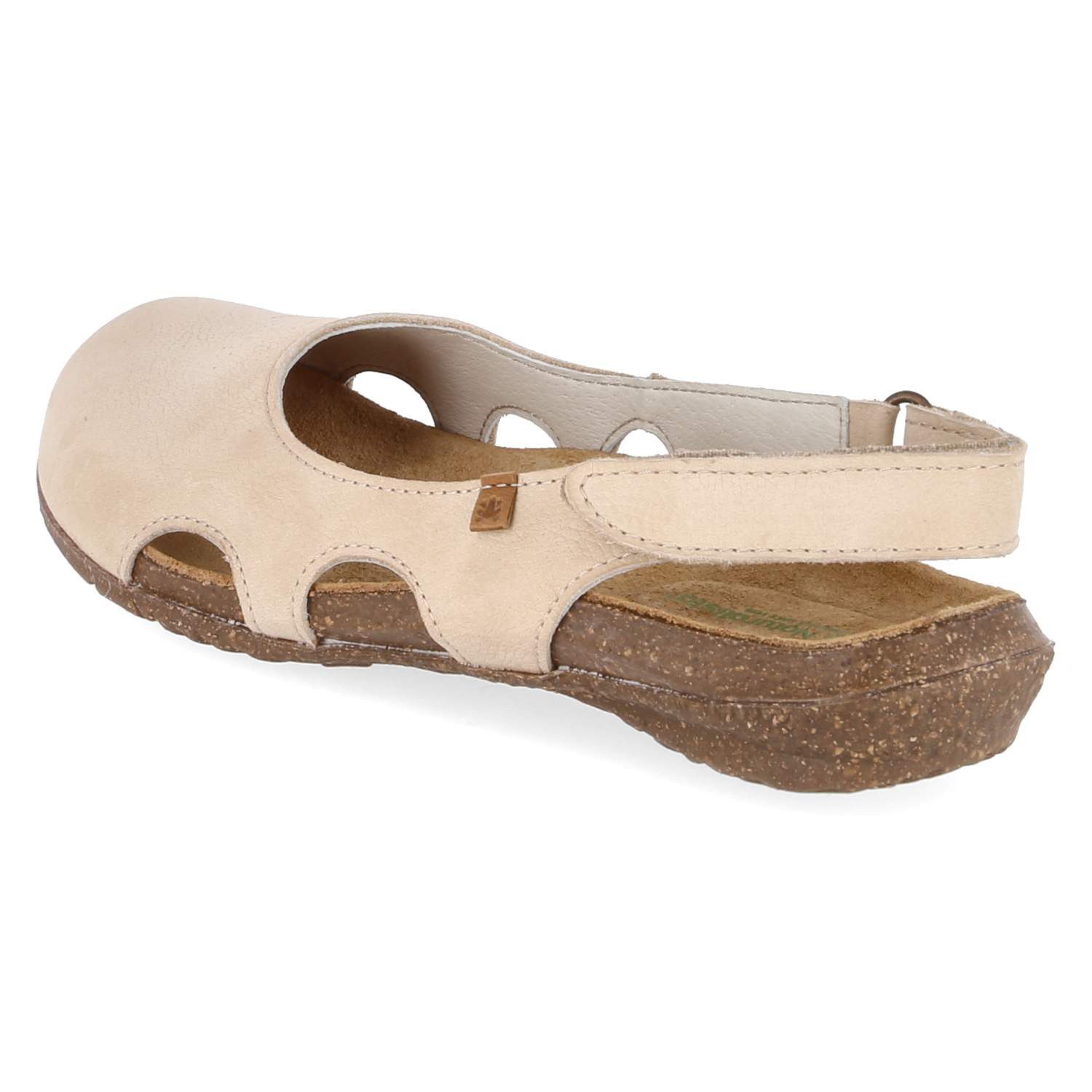 El Naturalista El Naturalista N413 Cream Damen Rauleder beige Keilsandalette