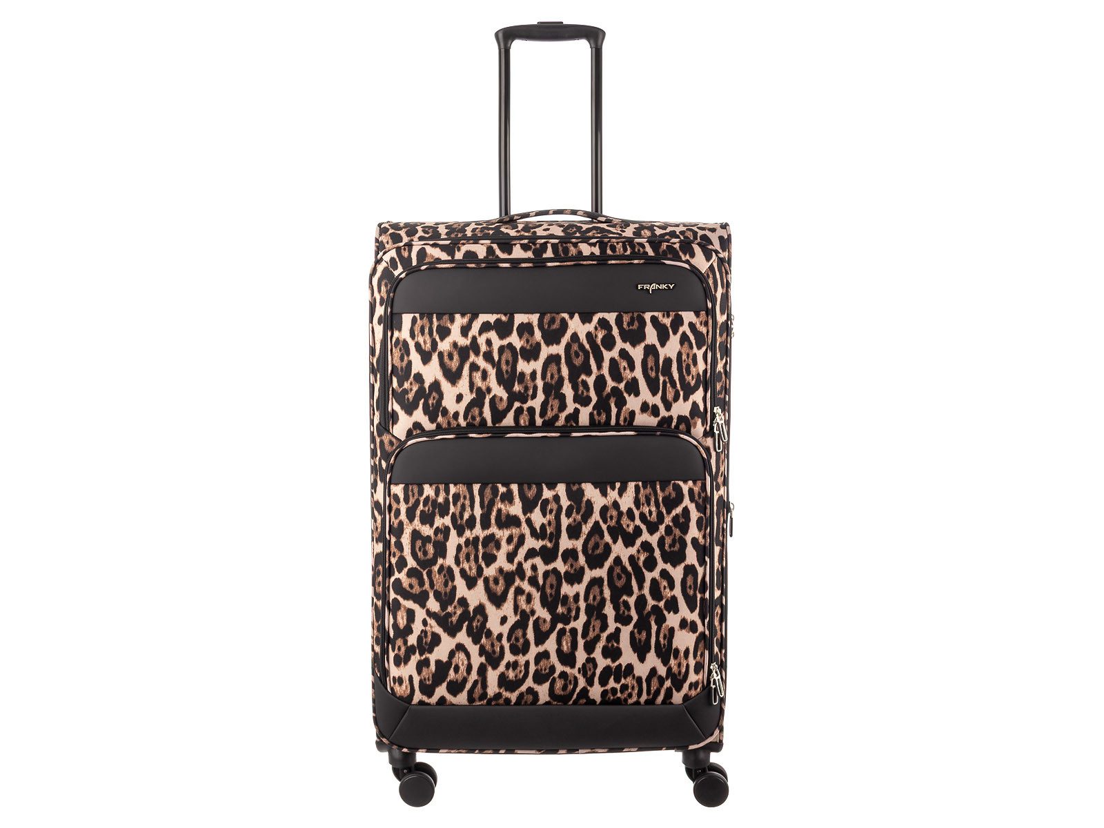 Franky Weichgepäck-Trolley Koffer Gr. L Reisegepäck T27-F Spinner 75er, 4 Doppellenkrollen Rollen, Dehnfalte TSA Schloss