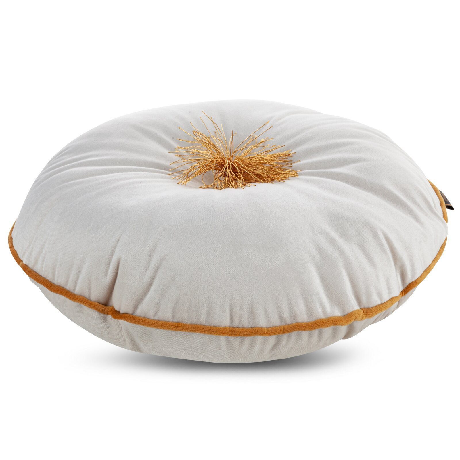 Eurofirany Sofakissen Runde Dekokissen, 40 cm Ø, Sofakissen, Velvet Kopfkissen, Samt