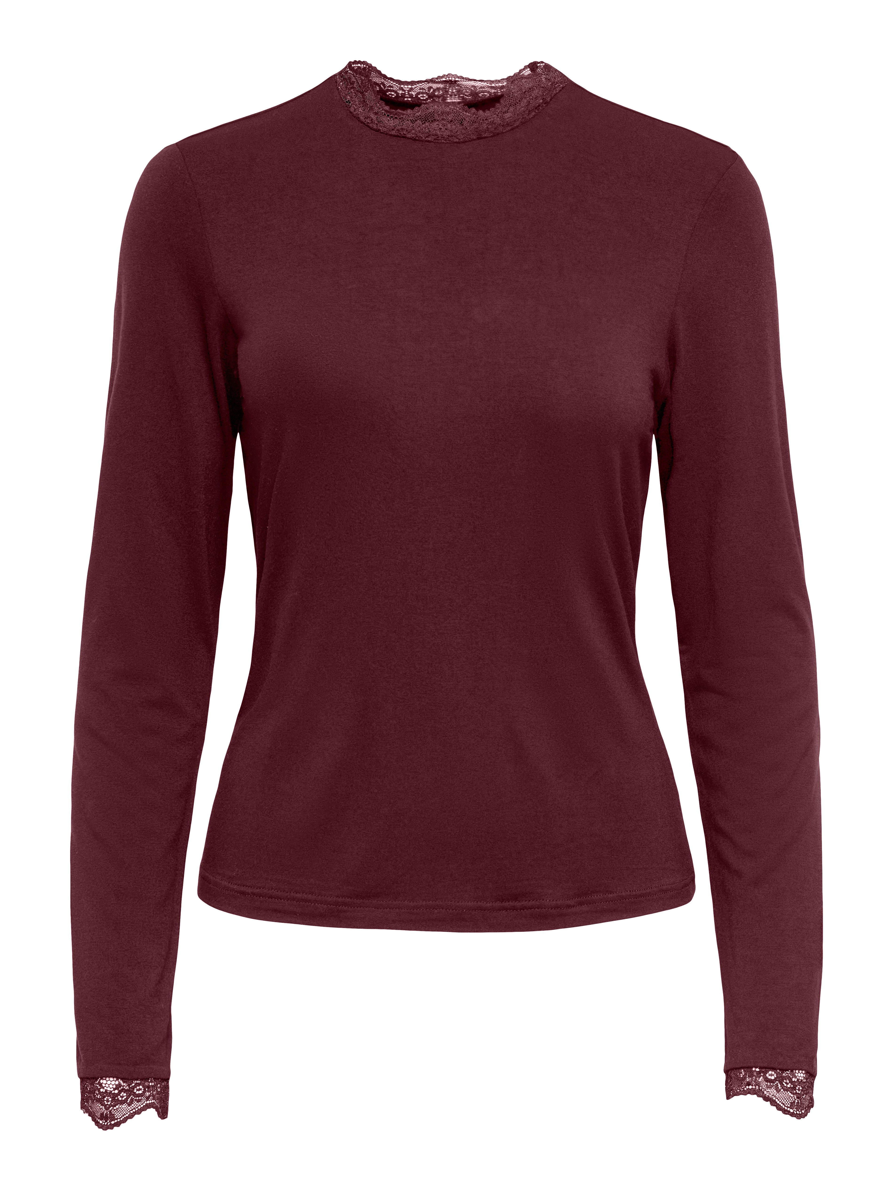 ONLY Langarmshirt ONLLIV L/S TOP WITH LACE DETAILS CS JRS Viskosemischung, regular fit