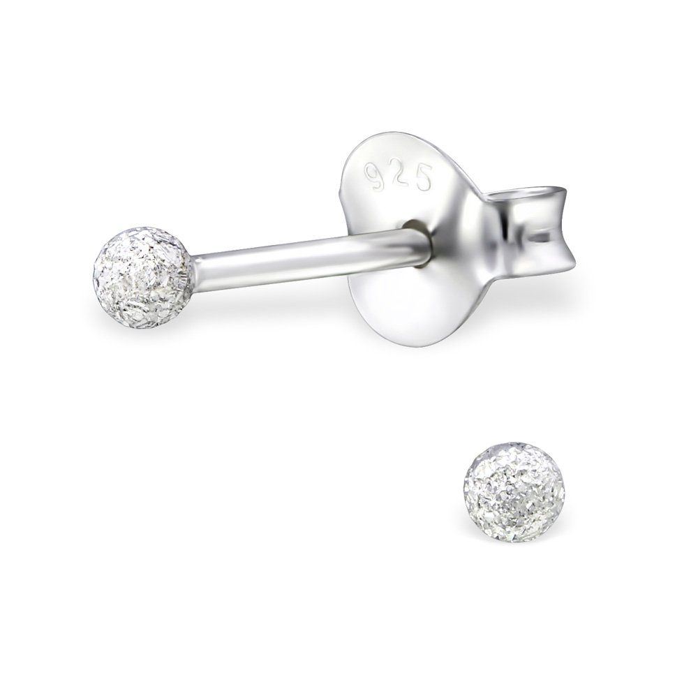 BUNGSA Ohrring-Set Ohrstecker sand-gestrahlt aus 925 Silber Damen (1 Paar (2 Stück), 2-tlg), Ohrschmuck Ohrringe