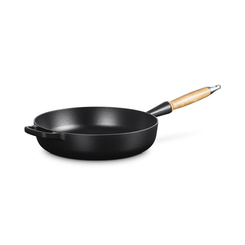 LE CREUSET Bratpfanne Sautépfanne 28 cm Signature Schwarz, 3,6l, Gusseisen, emailliert, schwarz, Handreinigung