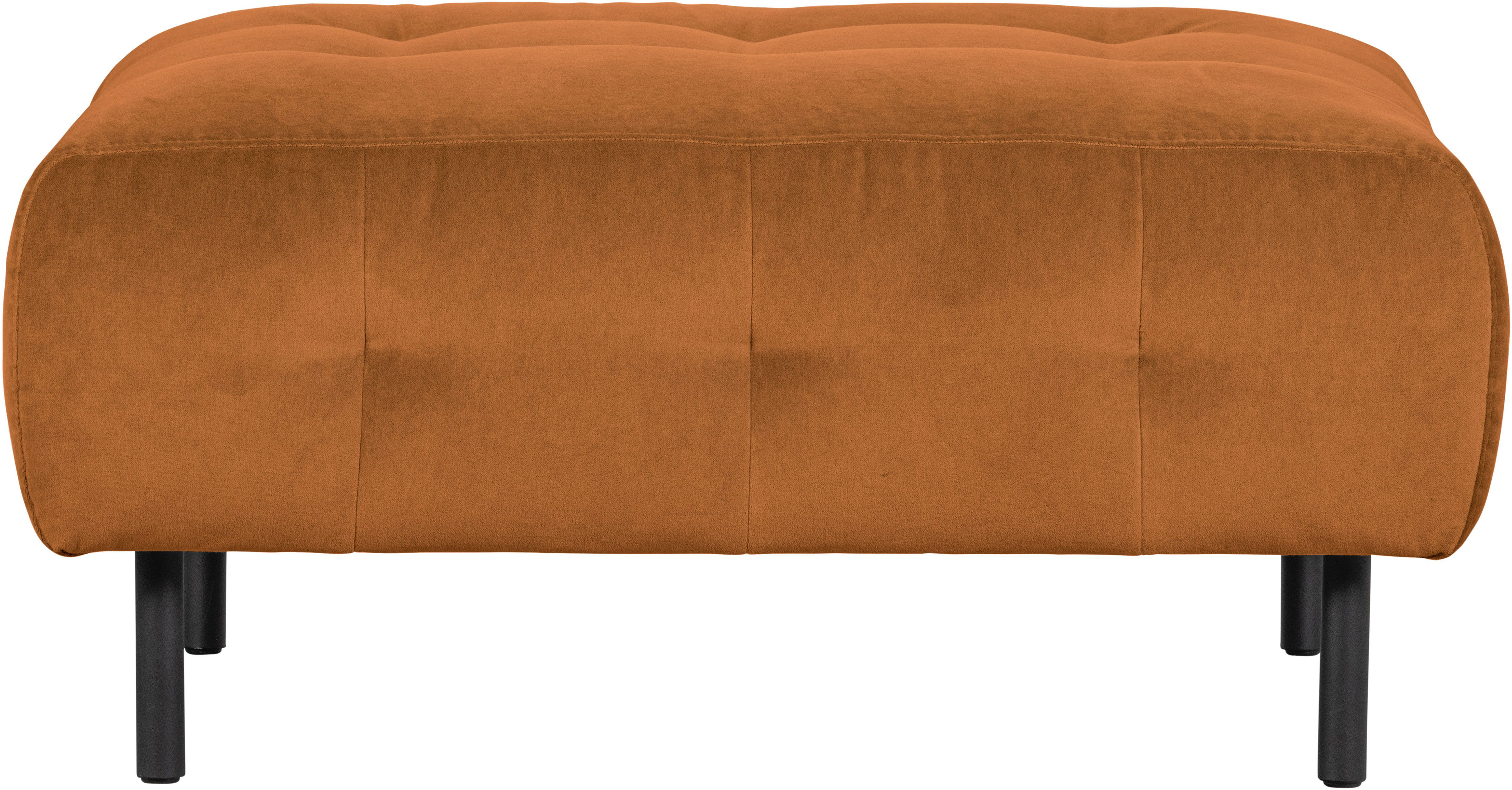 WOOOD Hocker Lloyd mit Loma-Velvetbezug mit Metallgestell, B 90 x T 90 x H 45 cm, Maximale Verschleißfestigkeit, Pfleiglicht, einfach zu montieren