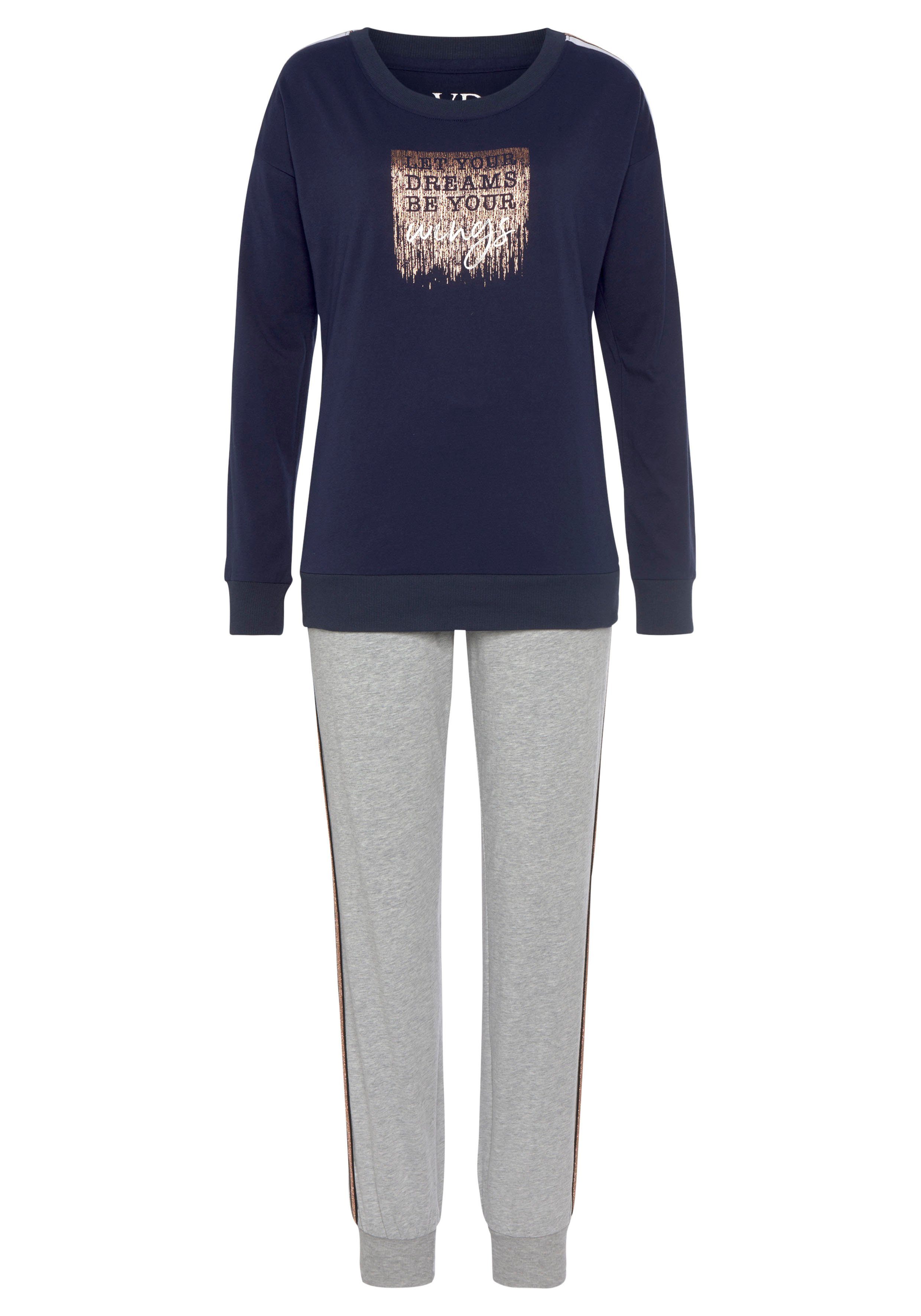 Vivance Dreams Pyjama (2 tlg) mit kontrastfarbenen Tape Details günstig online kaufen