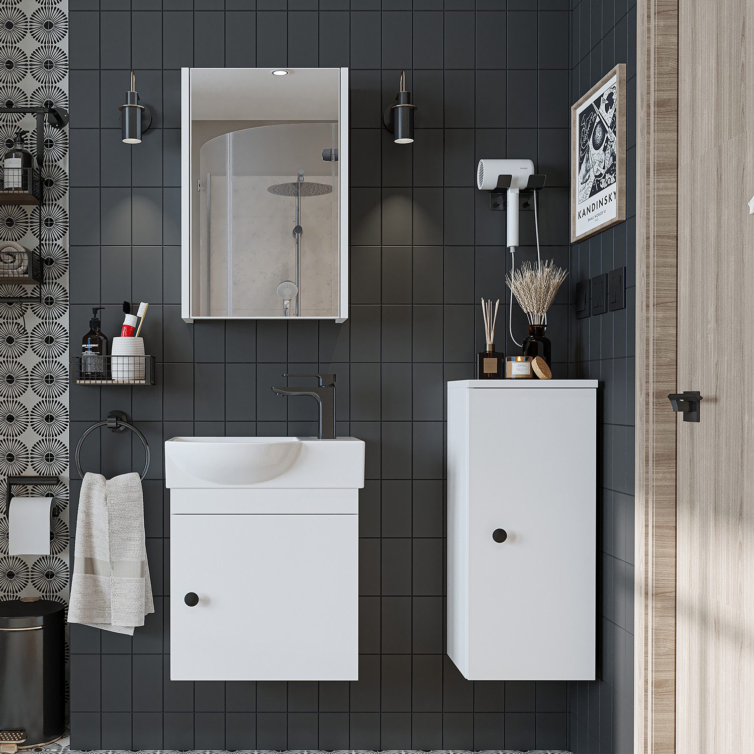 Roomart Badmöbel-Set PUNTO-SET, (Badmöbelset Unterschrank mit günstig online kaufen