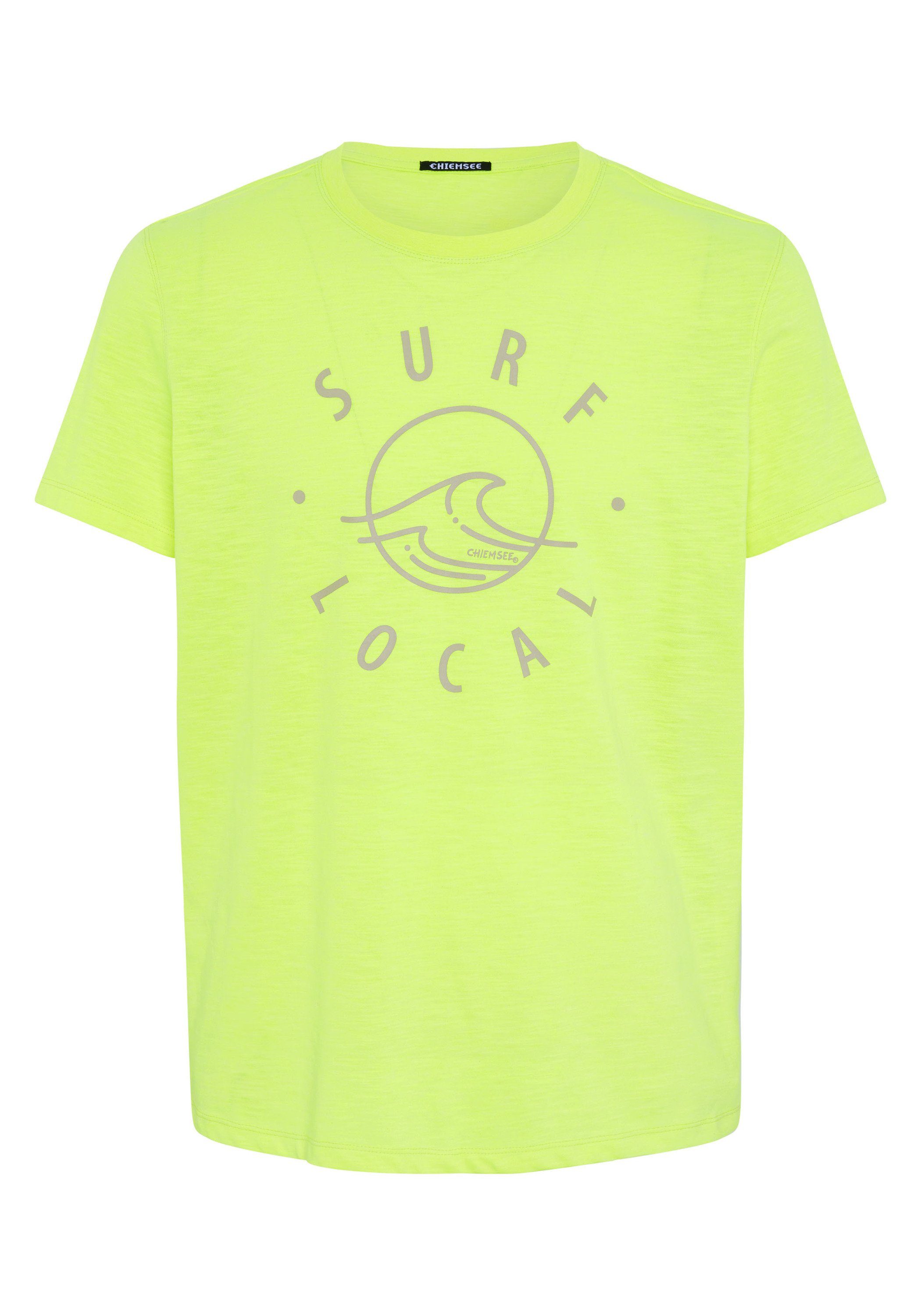 Chiemsee Print-Shirt T-Shirt mit Allover-Textur 1 13-0630 Safety Yellow