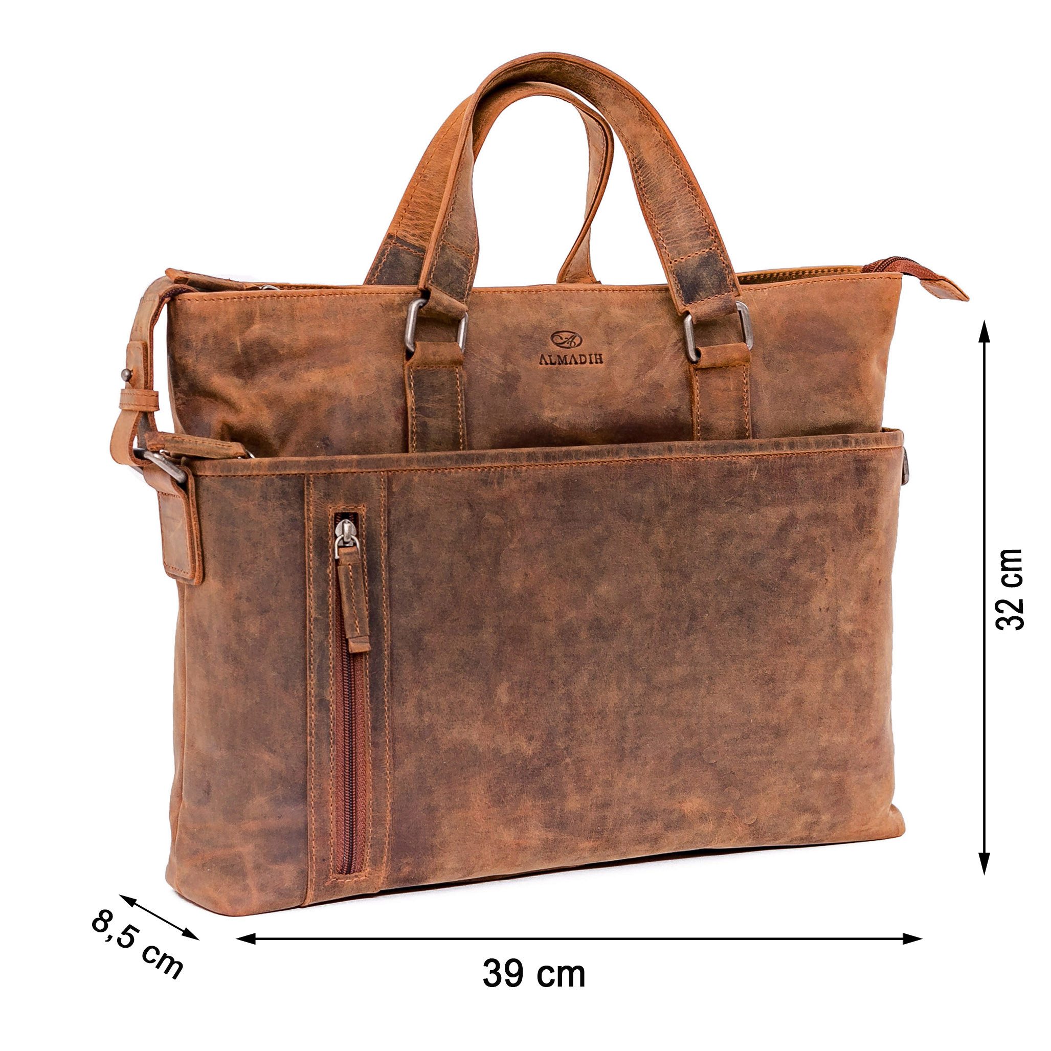 ALMADIH Aktentasche Laptoptasche Leo Business Tasche Umhängetasche Unitasche Herren