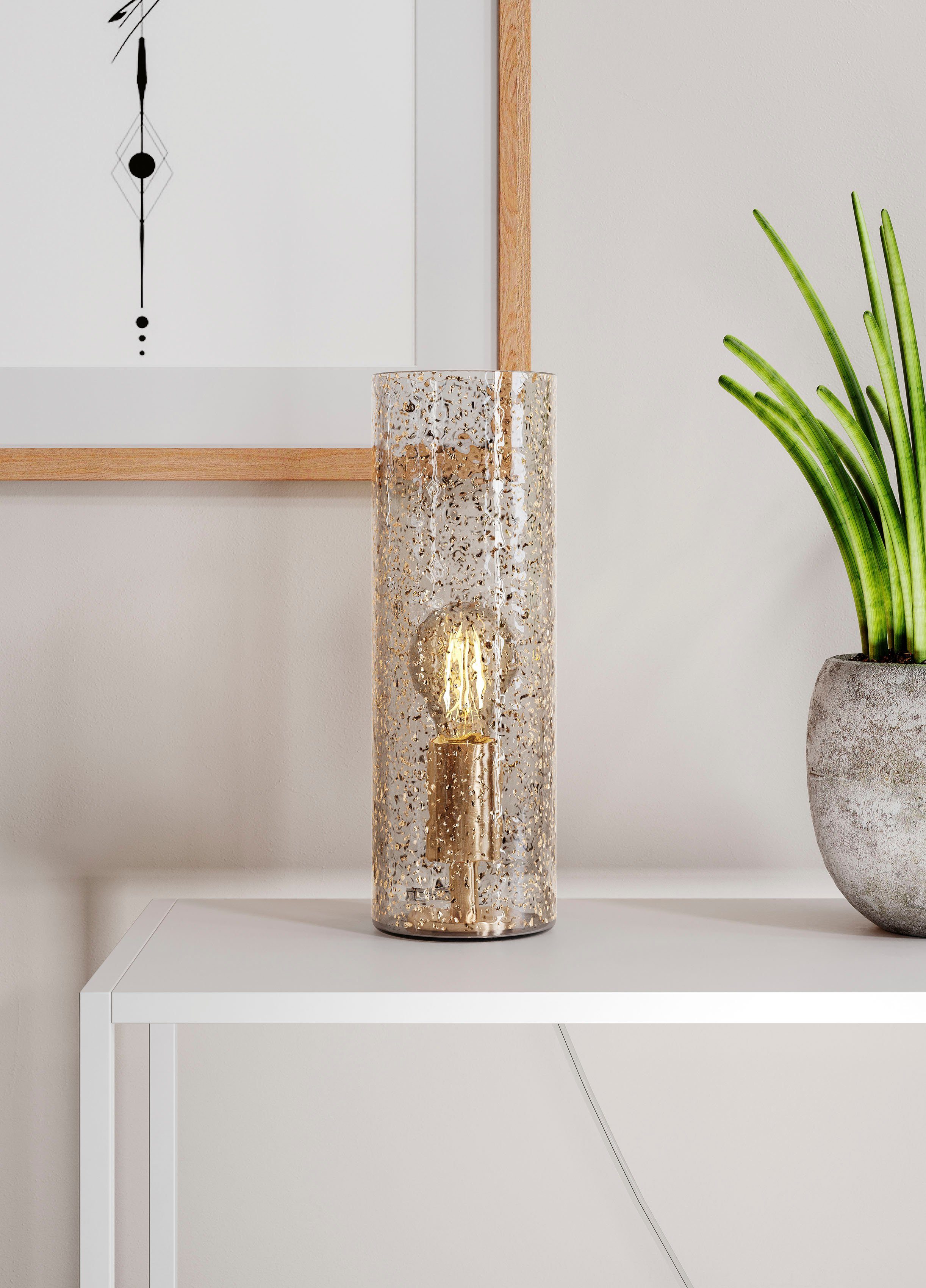 By Rydens Tischleuchte Golden, ohne Leuchtmittel, Tischleuchte aus Glas, 30  cm hoch | Tischlampen