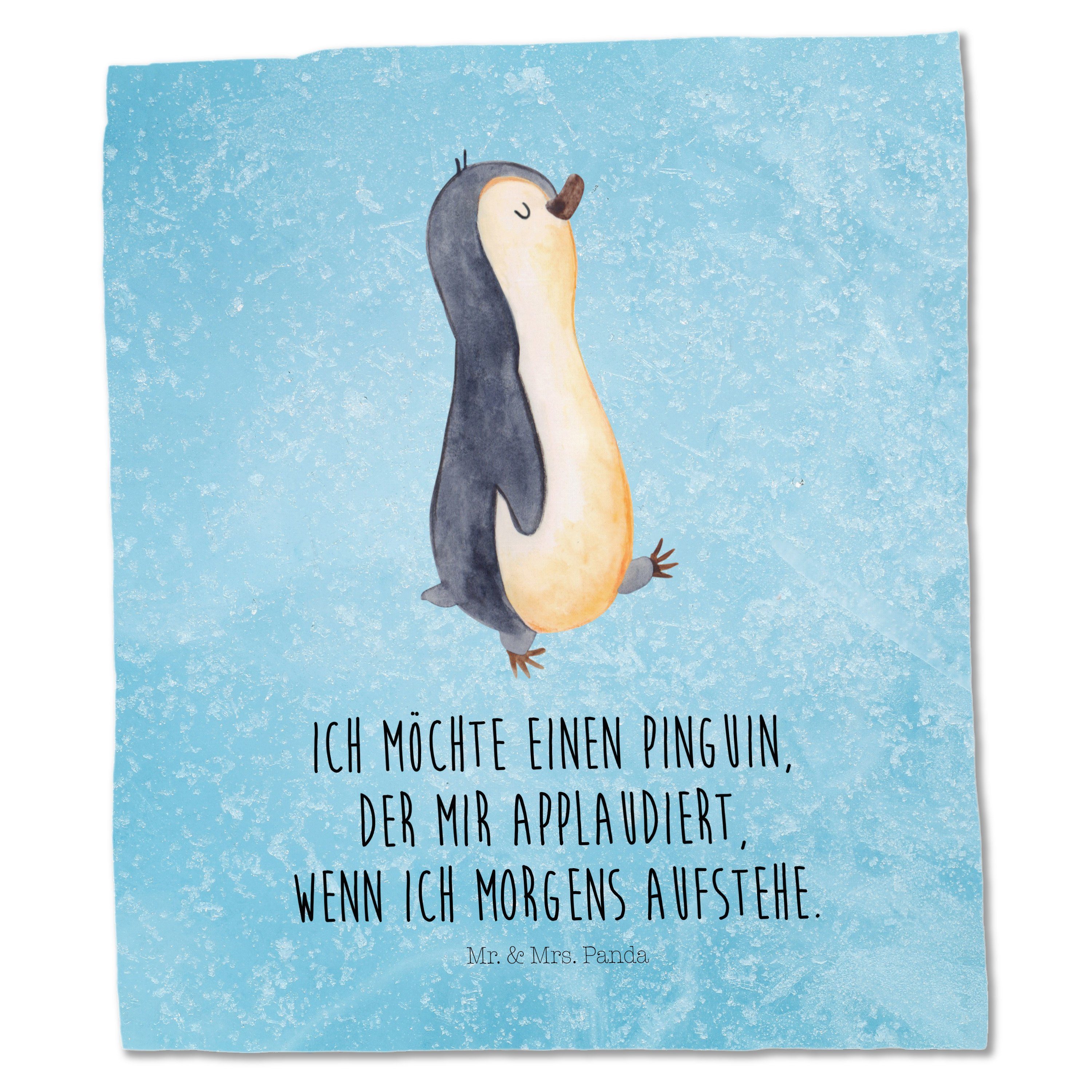 - Beutel, Panda marschierend Eisblau & - Geschenk, Mrs. Pinguin Mr. Be Einkaufstasche, Tragetasche (1-tlg)