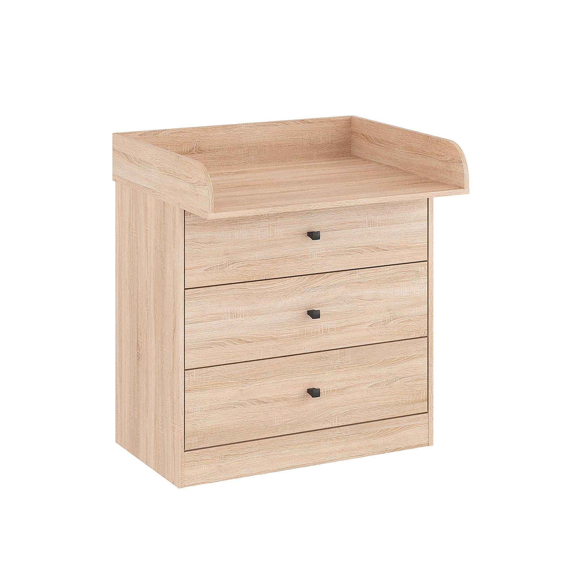 KOMTO Wickelkommode mit Schubladen - Baby Kommode mit Wickelaufsatz, Wickeltisch M3, Wickeltisch, Wickelschrank mit Abnehmbarer Wickelsatz Weiß, Lulliblox