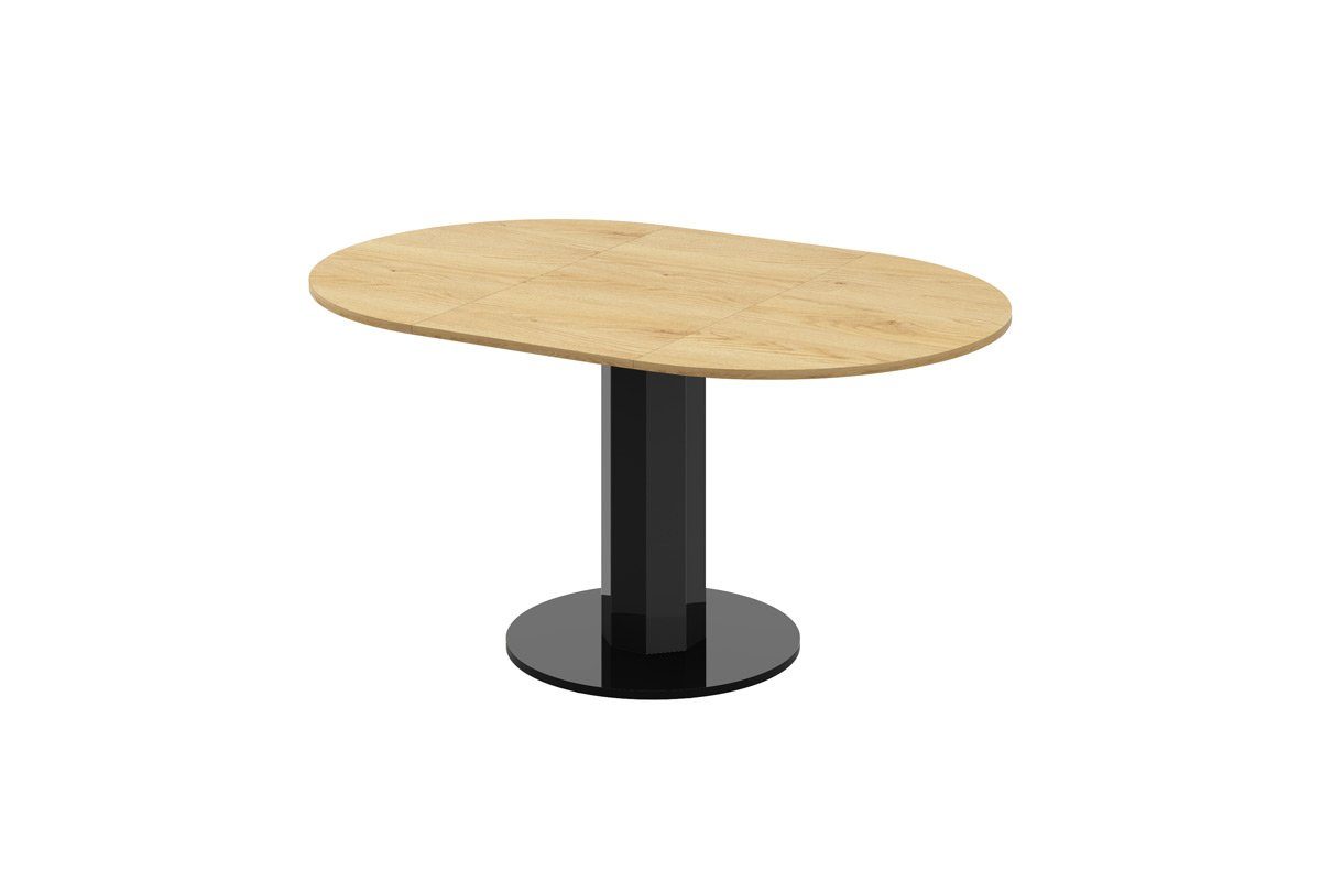 designimpex Esstisch Design Esstisch Tisch Weiß 100-148cm HES-111 rund Hochglanz oval Hochglanz ausziehbar
