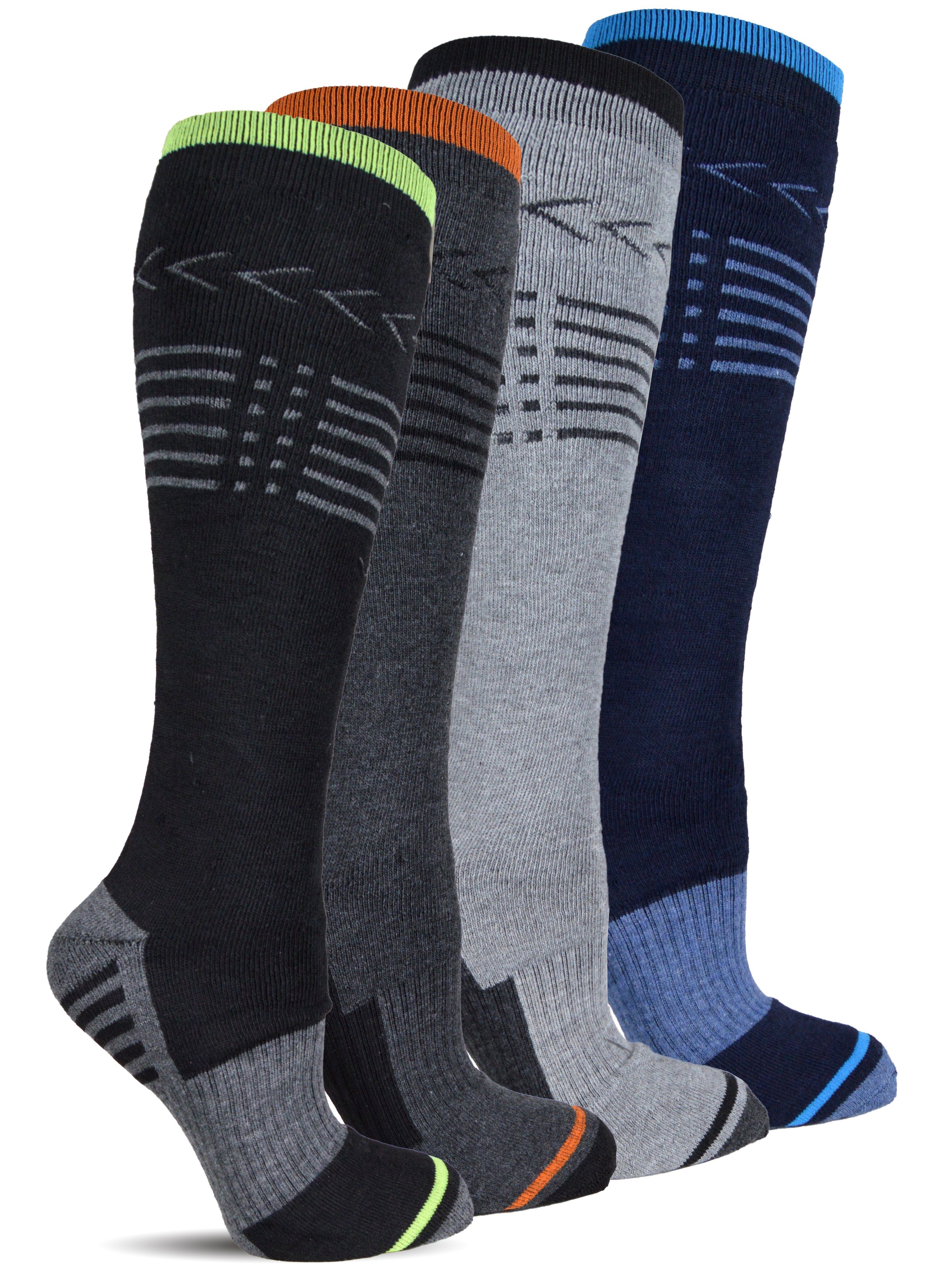 Frostfighter Kniestrümpfe Herren Thermokniestrümpfe (4-Paar) Anitipilling Innenfutter, Vollfrottee Innenfutter, Thermo, Skistrümpfe