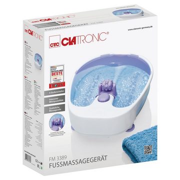 CLATRONIC Fußbad Fußmassagegerät Fuß-Massagegerät FM 3389, Whirlpool-Effekt, gummierte Füße, mit Massagerolle, Spritzschutz