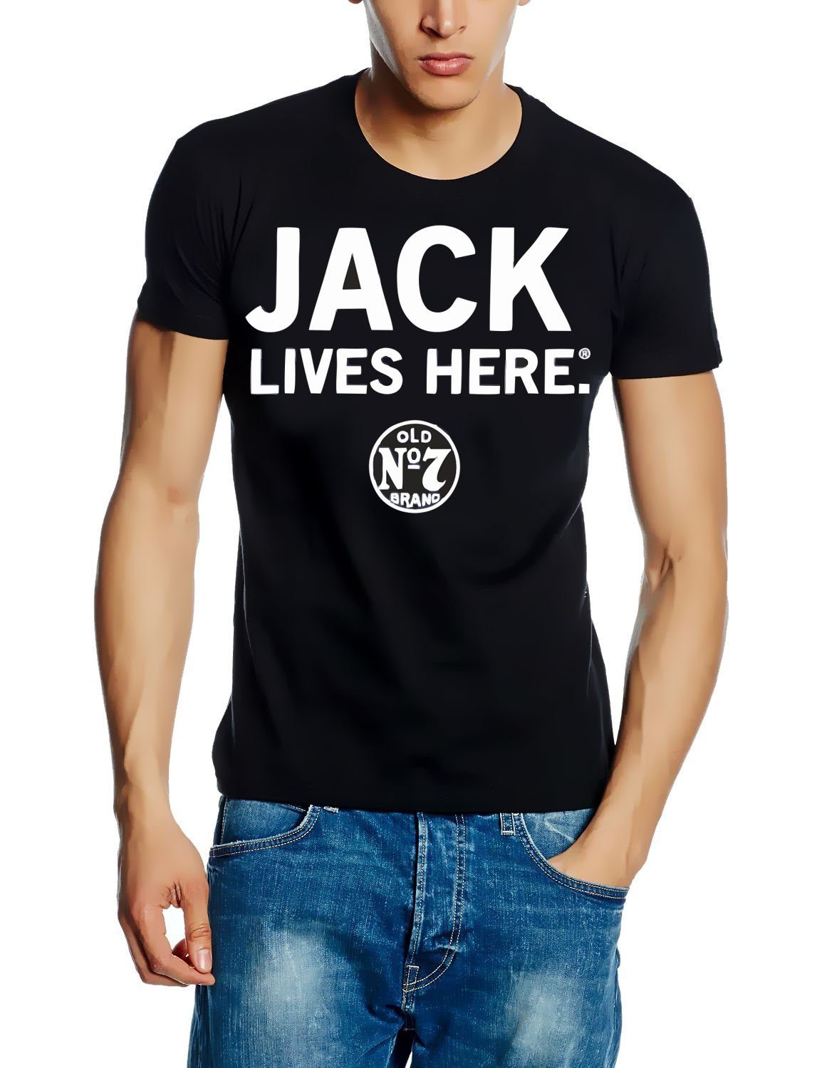 T-Shirt Black LIVES Herren JACK HERE Jack Jack Daniels Daniels Old No M S Gr. L 7 T-Shirt