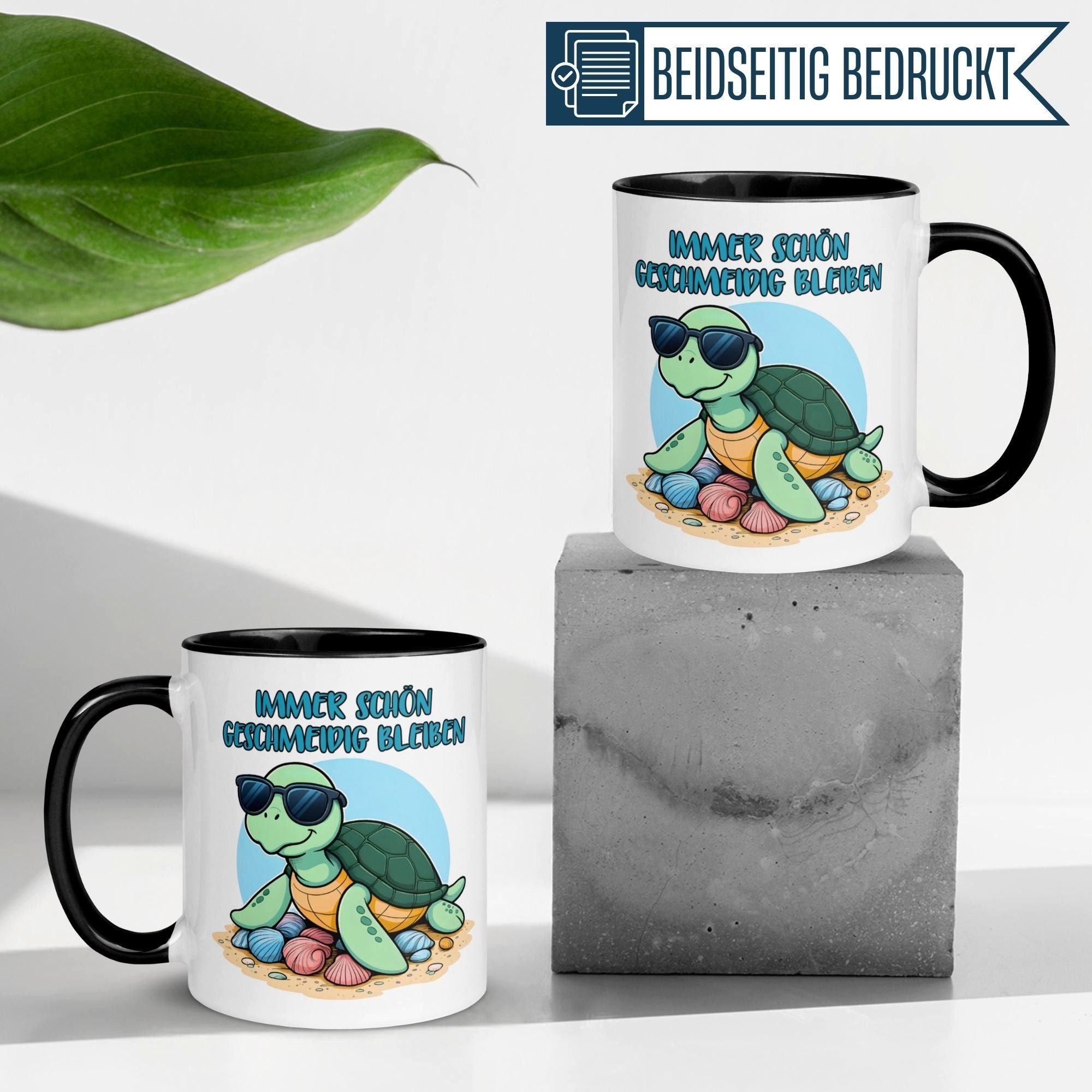 Momentals Tasse Schildkröte – Immer schön geschmeidig bleiben – Schildkröten Geschenk, Gratis Versand · Links-&Rechtshänder · Spülmaschinenfest