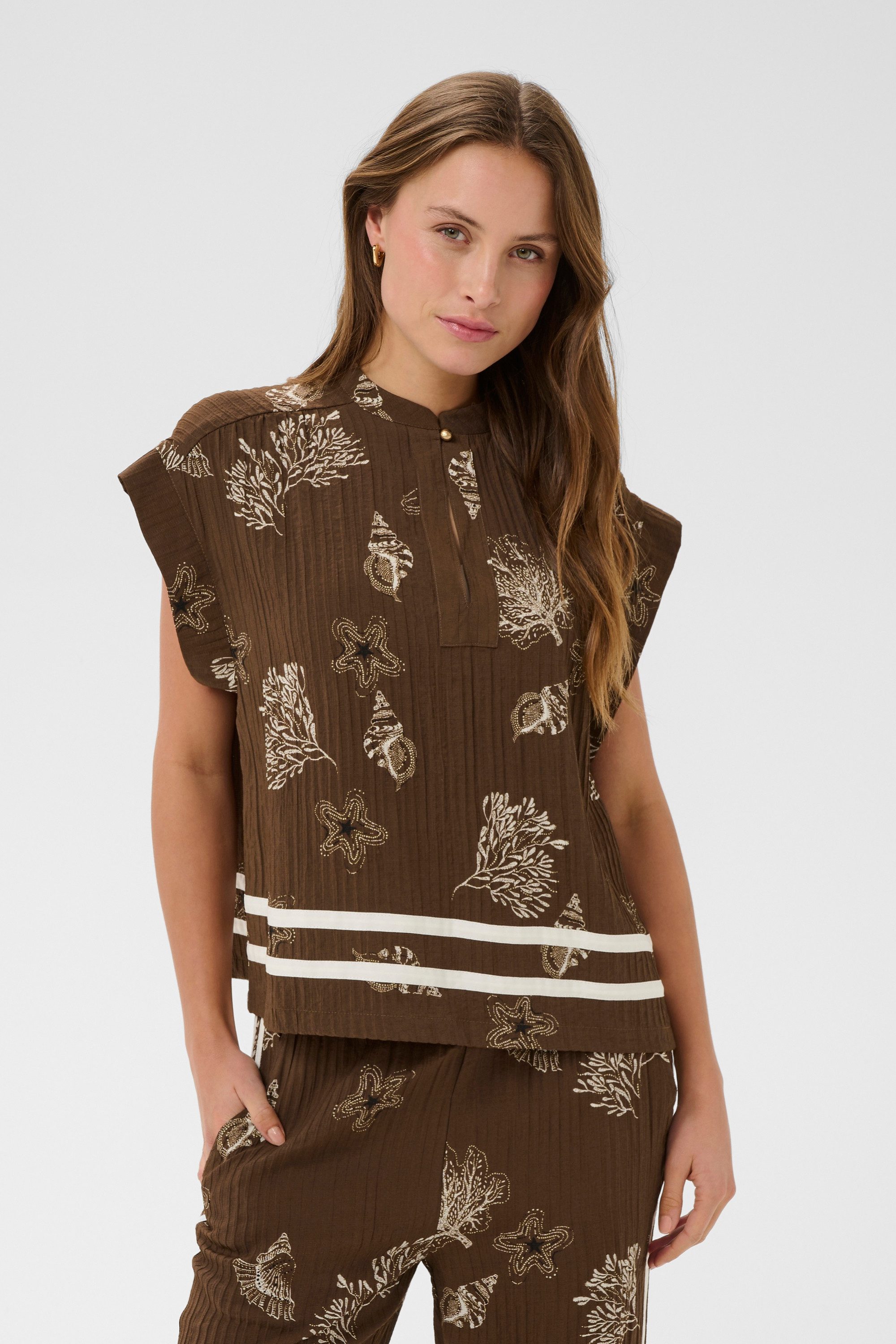 Saint Tropez Kurzarmbluse Kurzarm-Bluse RosashellSZ