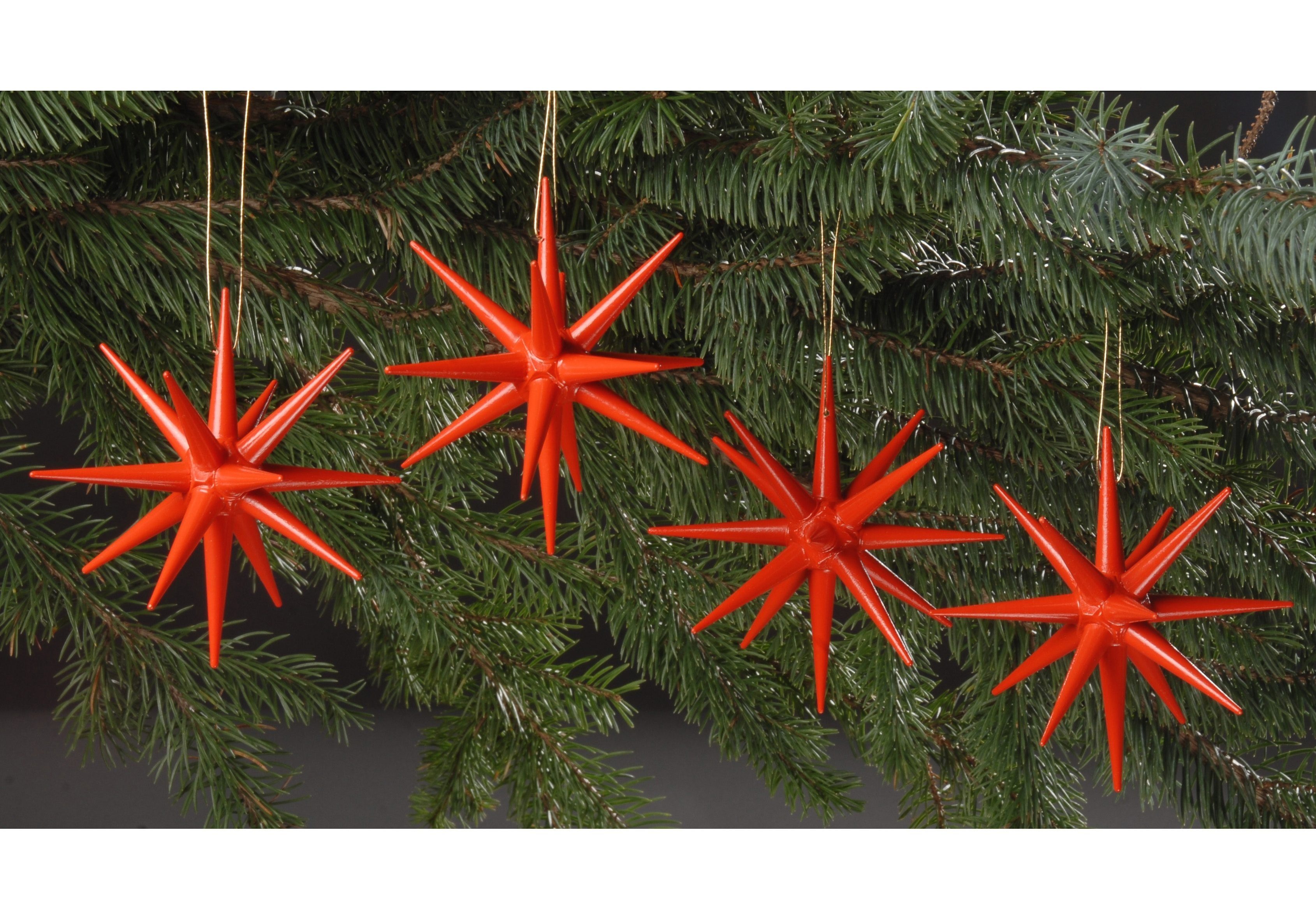 Albin Preissler Christbaumschmuck Weihnachtsdeko, (4-tlg) rot Christbaumschmuck