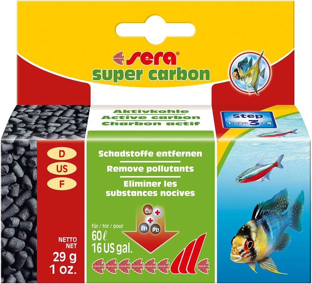Aquariumfilter sera super carbon Aktivkohle 29 g