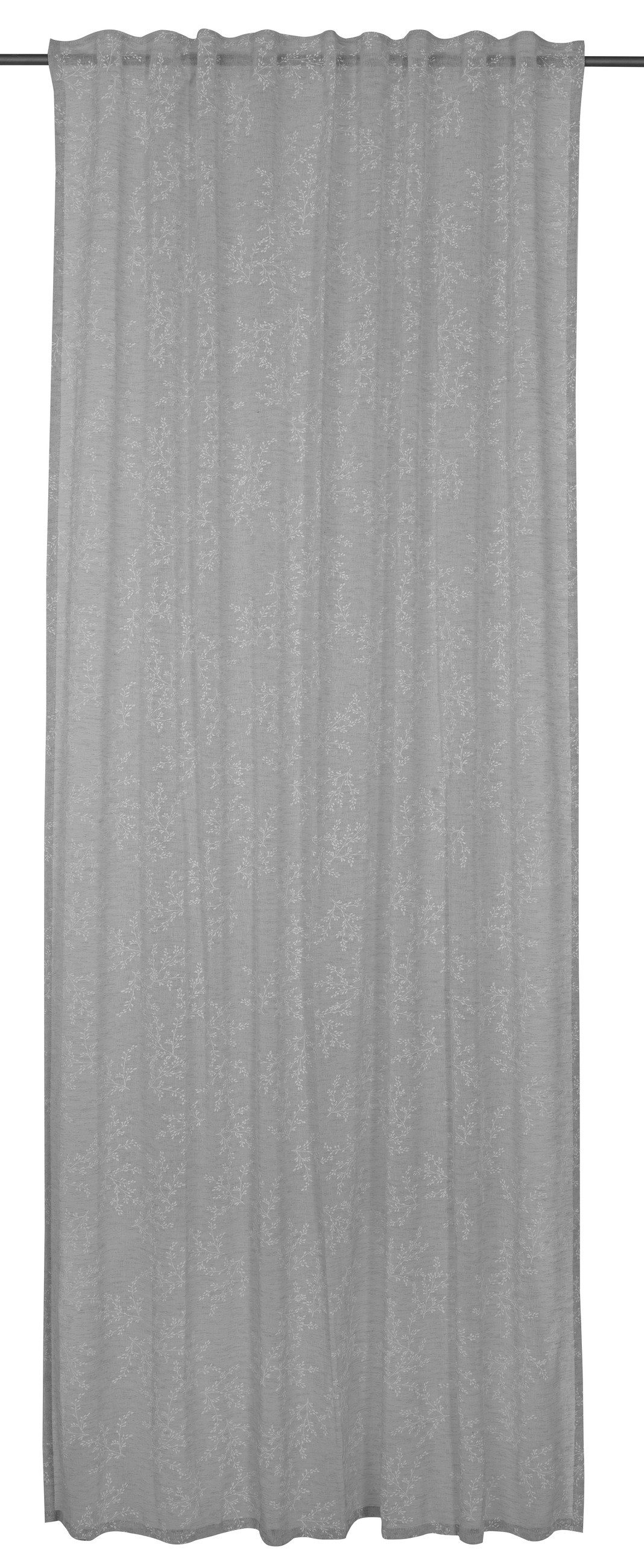 ELBERSDRUCKE Vorhang Gardine mit verdeckten Schlaufen Juli grau 255 x 140 cm (1 St), Multifunktionsband, halbtransparent, Polyester, floral, bedruckt, modern
