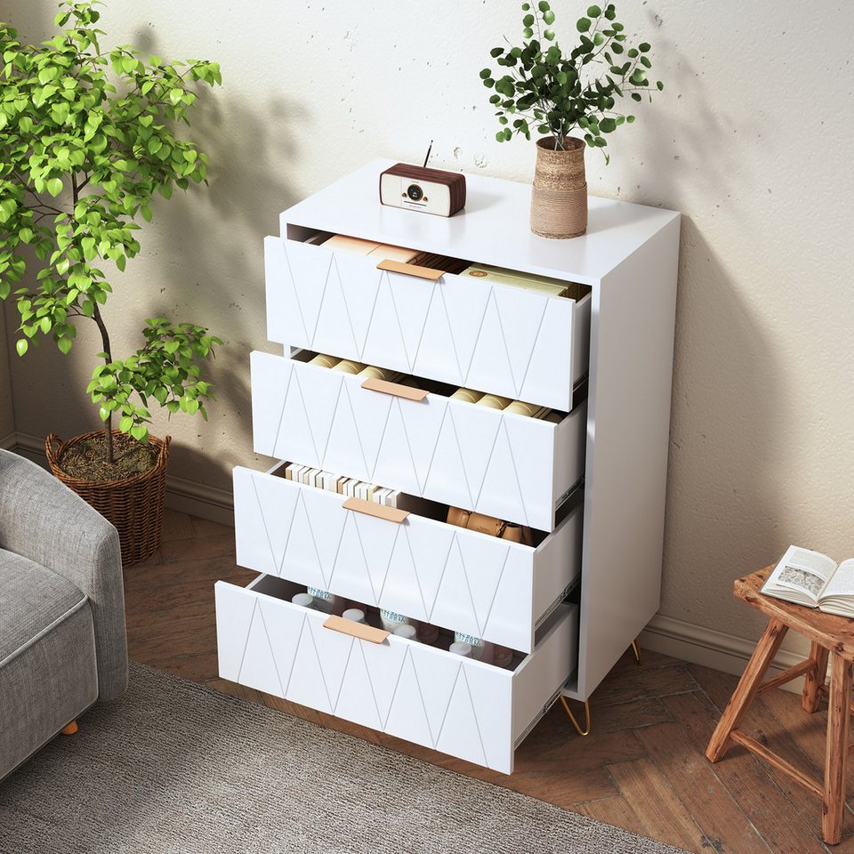 Furnishings Home Schuhschrank Schuhregal Step 4 Schuhständer Schuhkommode (mit 4 Schubladen) Breite 60 cm, Tief 34 cm
