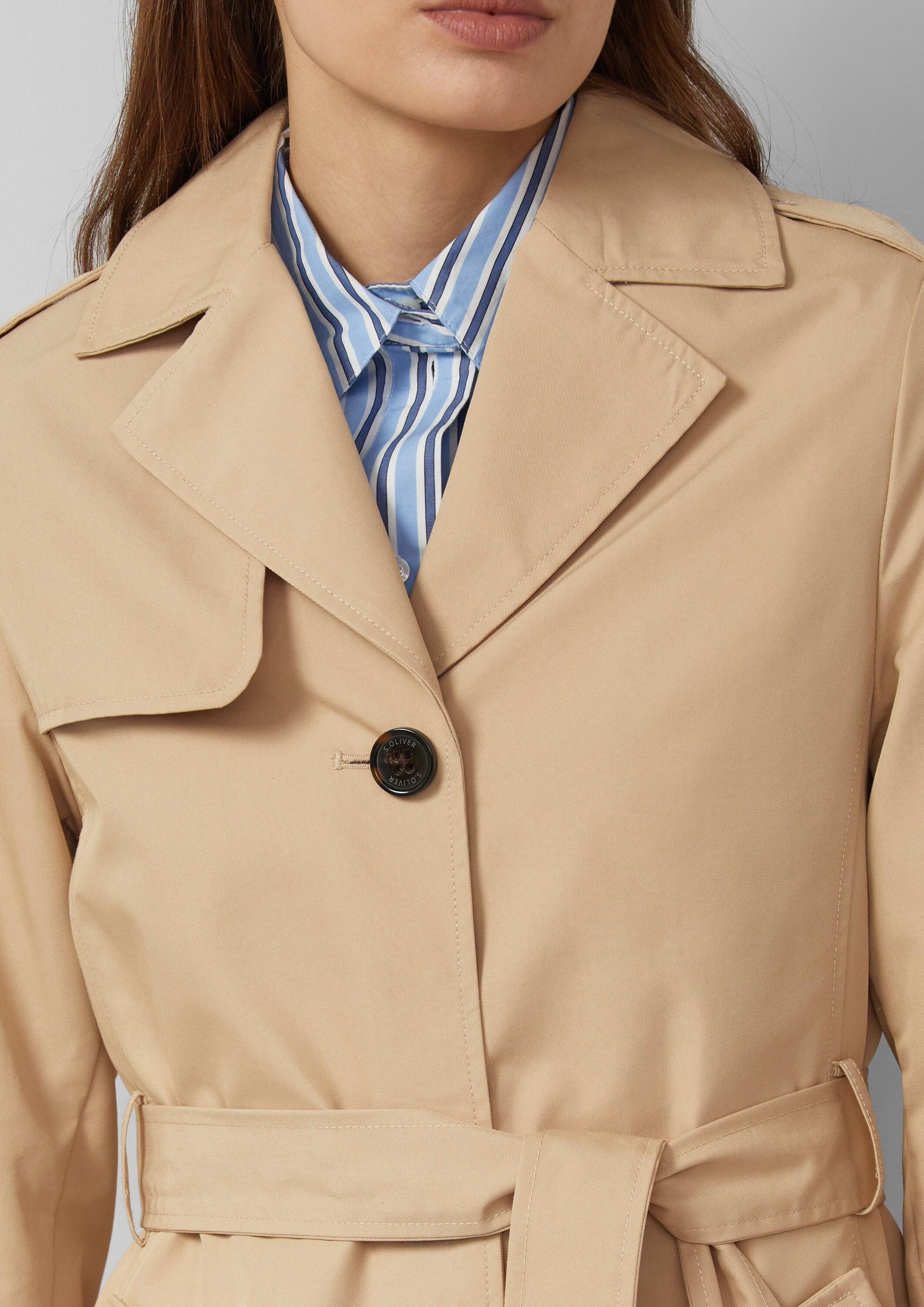 s.Oliver Trenchcoat Outdoor-Jacke Wasserabweisender Trenchcoat im Slim Fit – Bild 4 von 5
