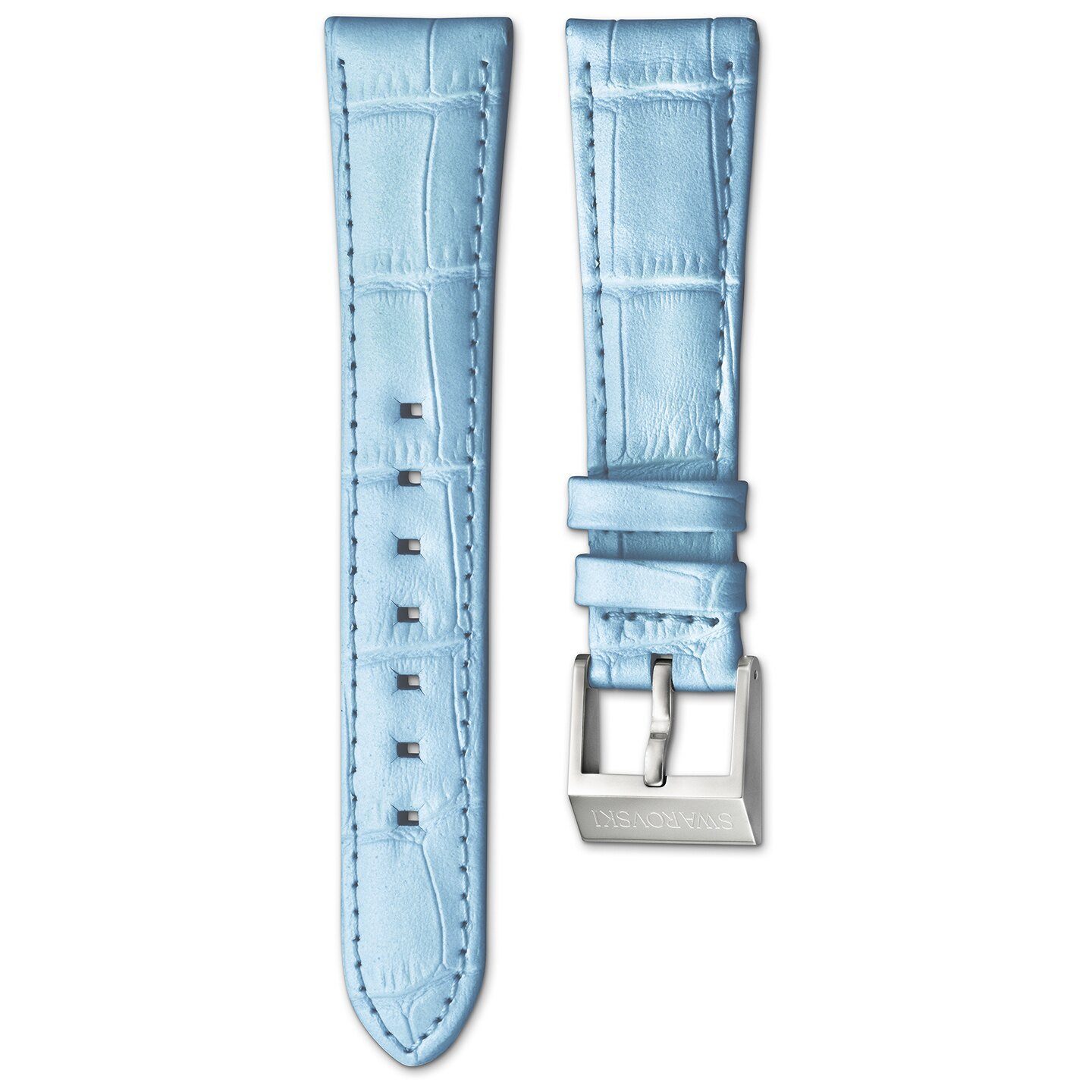 Uhrenarmband Swarovski Uhrenband 5130899 O_ CLASS Leder blau mit Croco Muster
