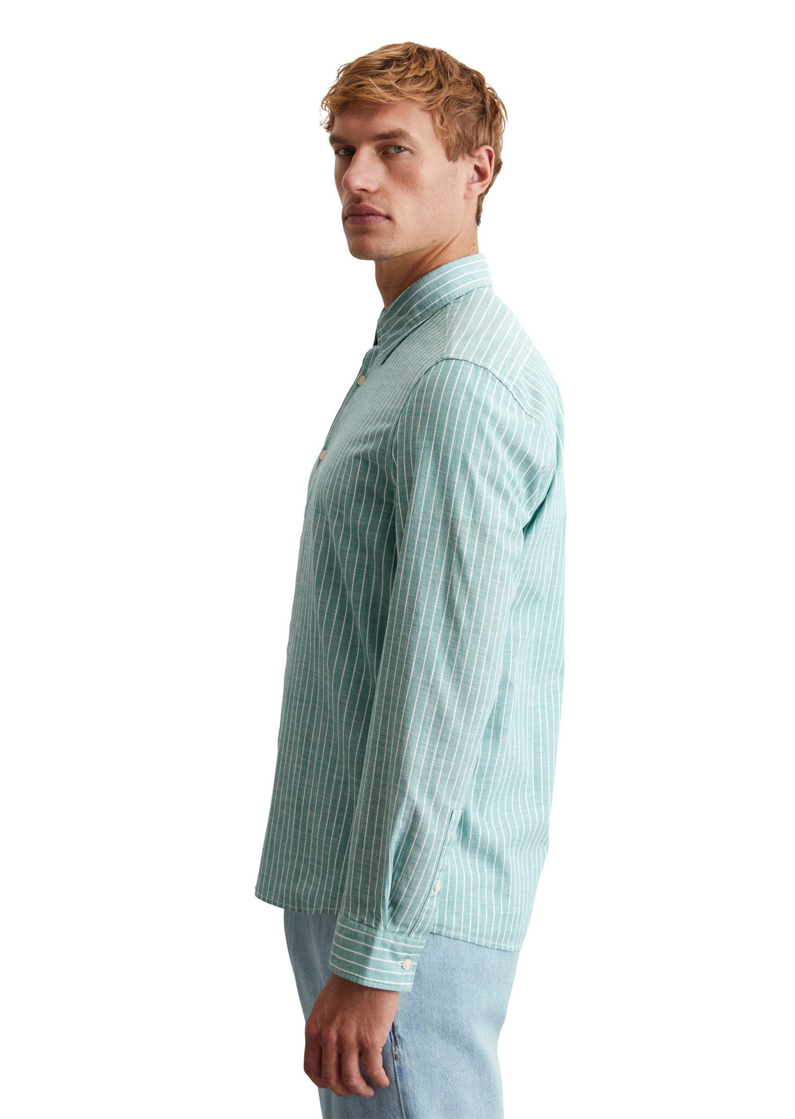 Marc O'Polo Langarmhemd aus gestreifter Bio-Baumwolle günstig online kaufen