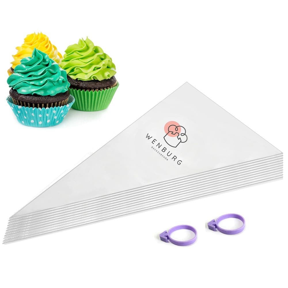 Wenburg Spritzbeutel Set 100 St. 30cm Backdekor Verzierung Kuchen Torten Muffins Cupcakes Dekor Geburtstag Party Backen