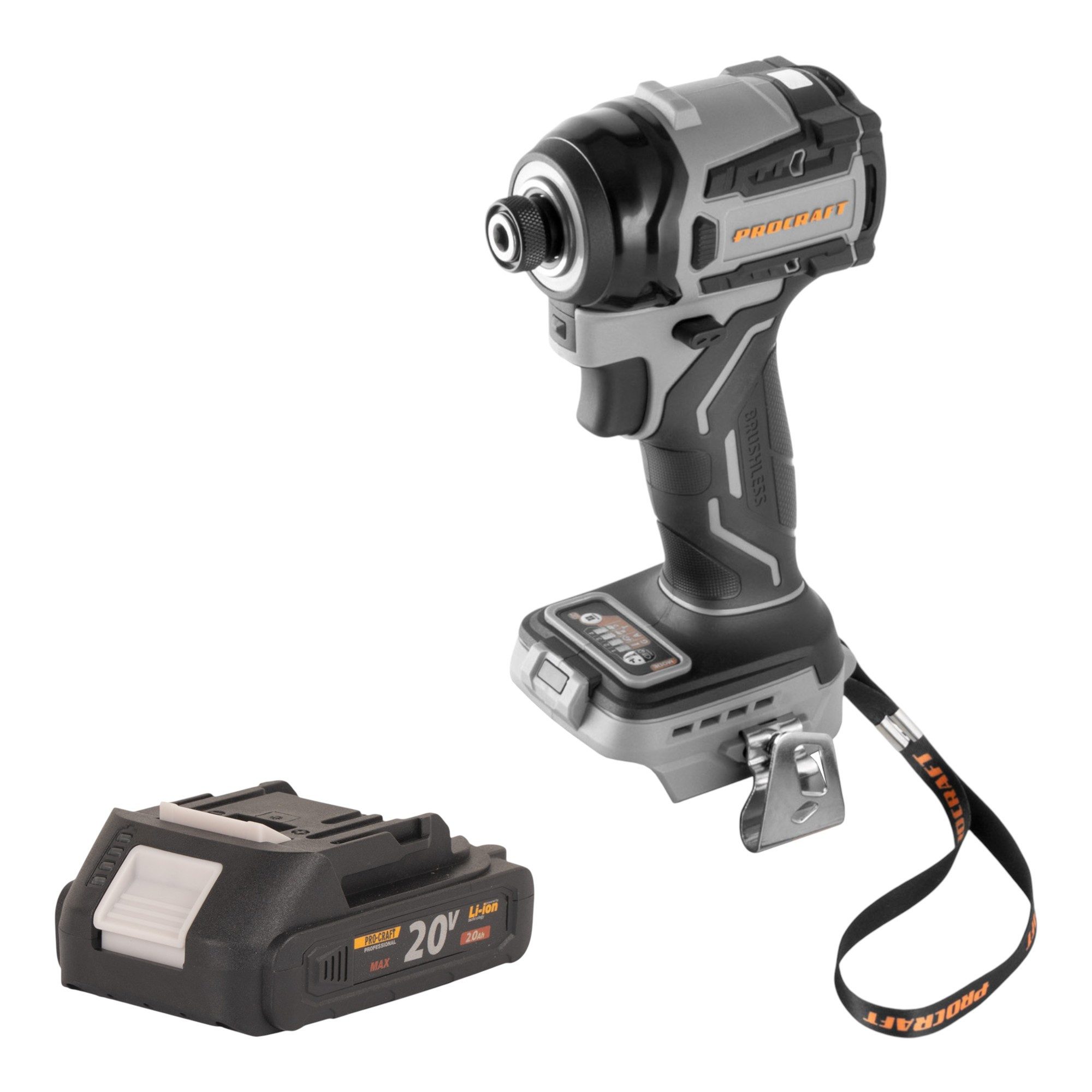 PROCRAFT industrial Akku-Schlagschrauber ID20Abb Akku Schlagschrauber 20 V 180 Nm 1/4" + 1x Akku 2,0 Ah