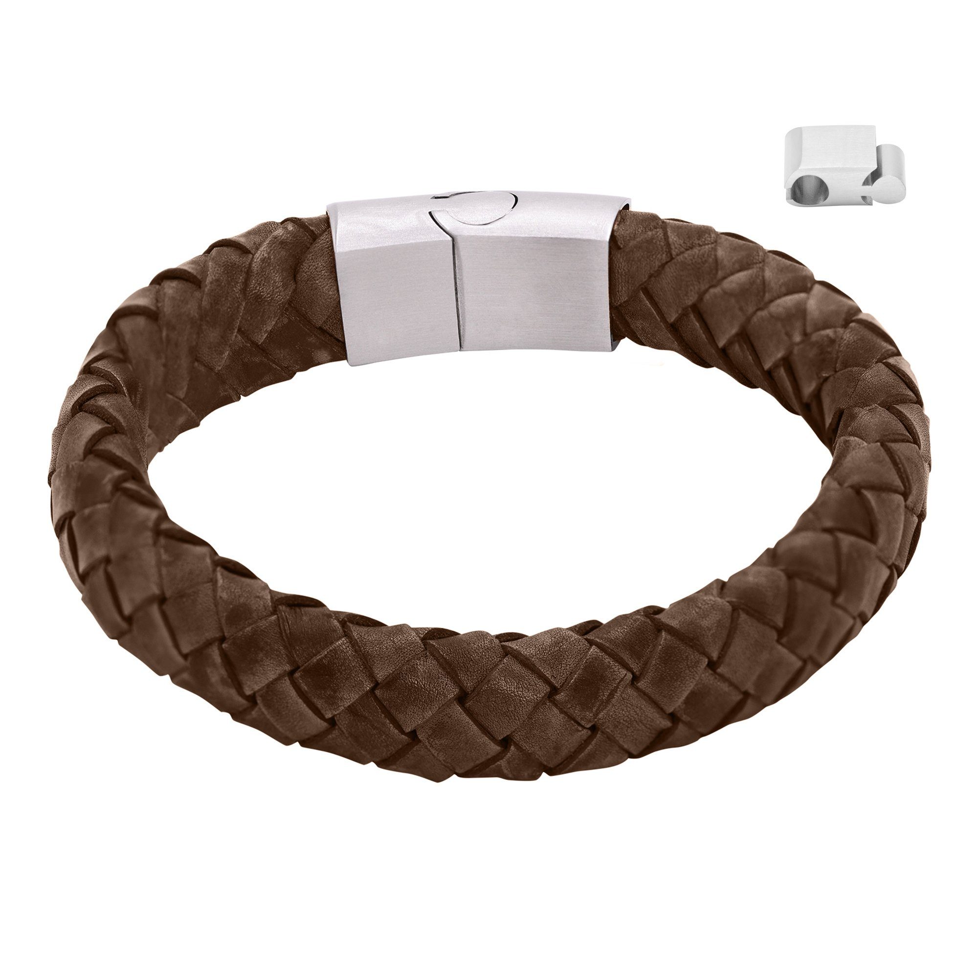 Heideman Armband Lederarmband Enno (Armband, inkl. Geschenkverpackung), Echtlederarmband, Männerarmband, Männerlederarmband braun