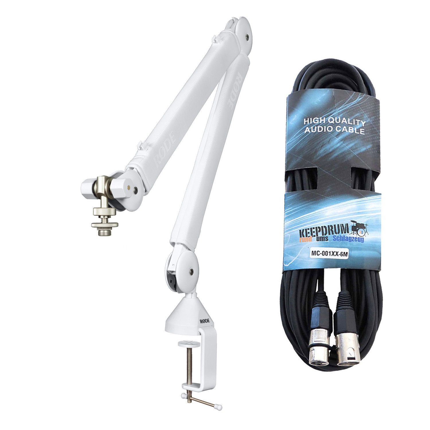 Mikrofon Rode PSA1+ Mikrofonarm Weiss mit XLR-Kabel