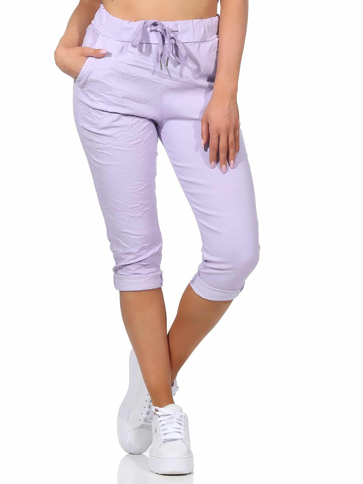 OriginalYou Caprihose Damen Sommerhose 7/8 Chinoshorts in Knitteroptik mit elastischem Bund moderne Knitteroptik, erhältlich in den Größe 36 bis 48