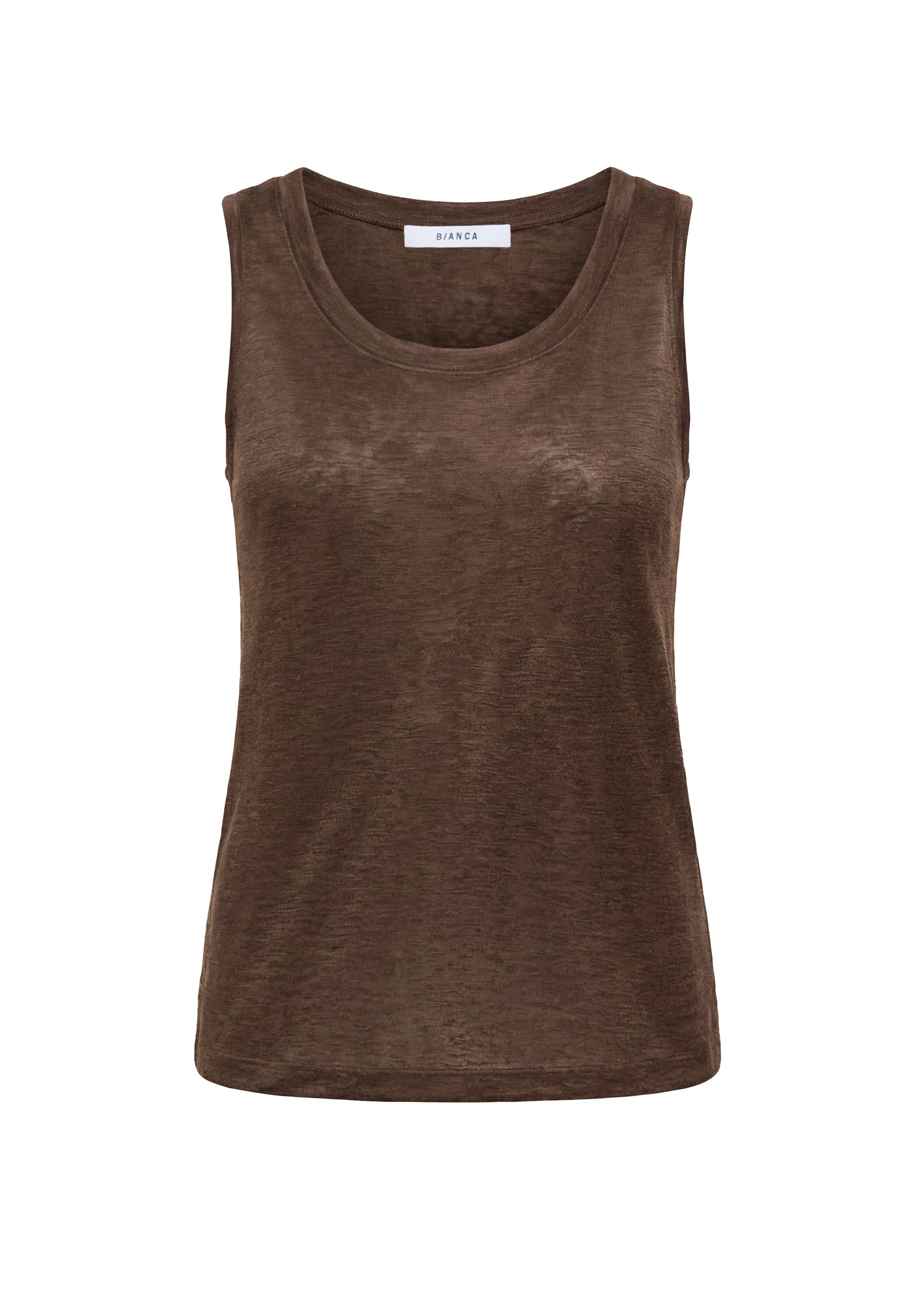 bianca Shirttop SELIS in meliertem Feinstrick