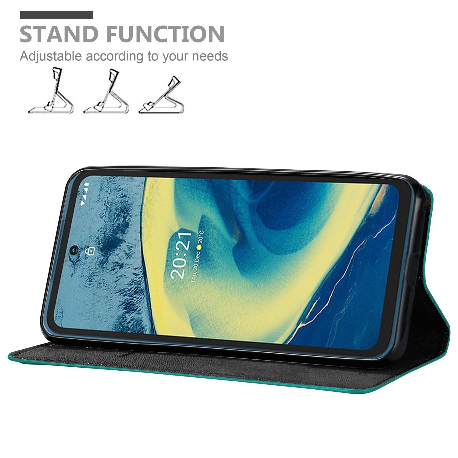Cadorabo Handyhülle für Nokia XR20 Hülle Nokia XR20, Hülle Schutzhülle mit Standfunktion, Magnetverschluss und Kartenfach